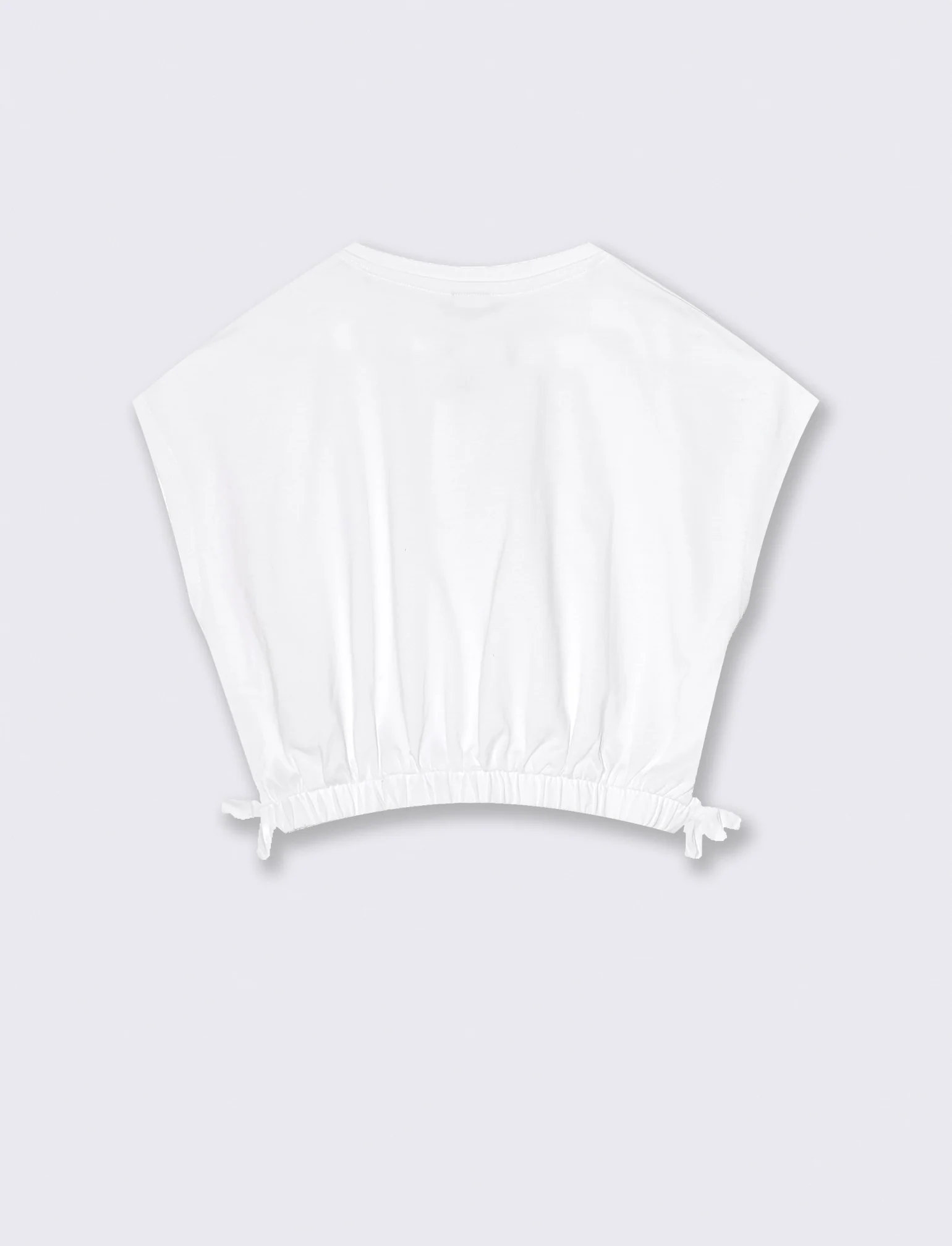 T-shirt estiva bambina con rouches - Bianco - Image 2