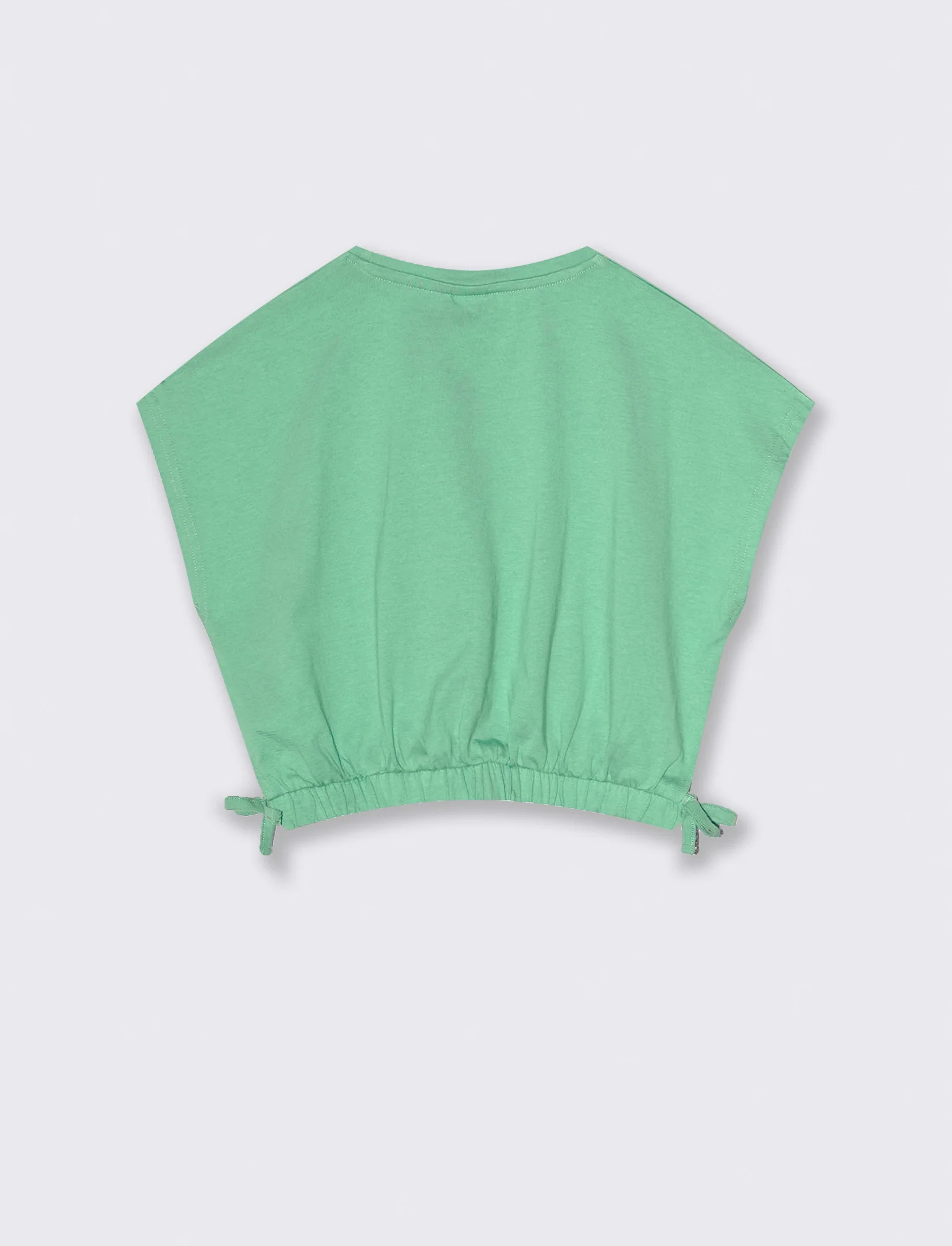 T-shirt estiva bambina con rouches - Verde acqua - Image 2