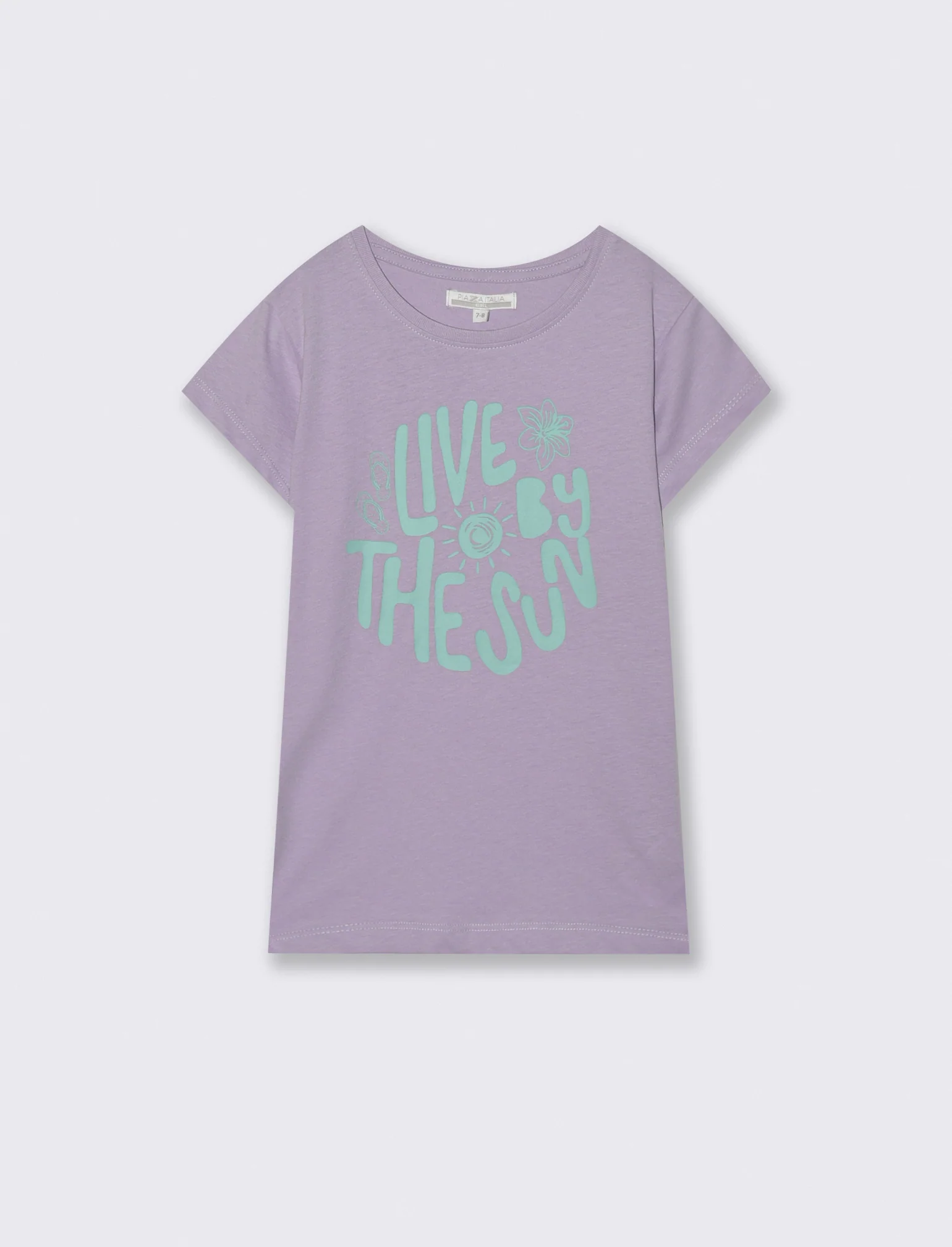 T-shirt estiva bambina con stampa colorata - Lilla