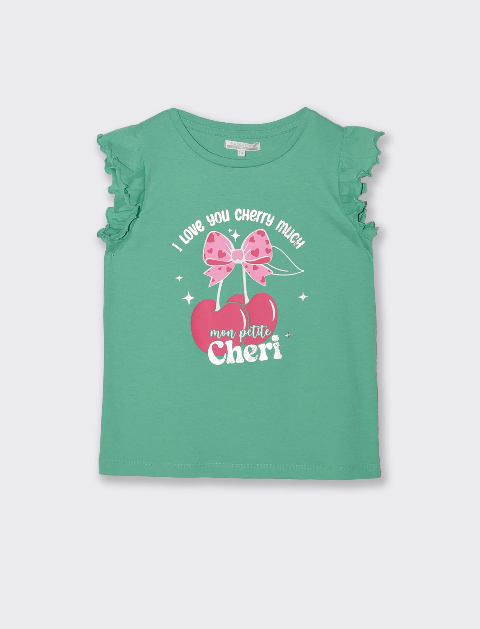 T-shirt estiva bambina con stampa colorata - Verde mela