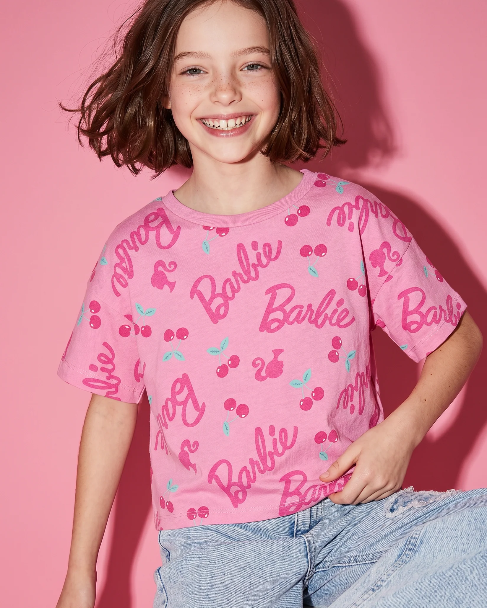 T-shirt estiva Barbie in cotone glamour - Rosa - Image 4