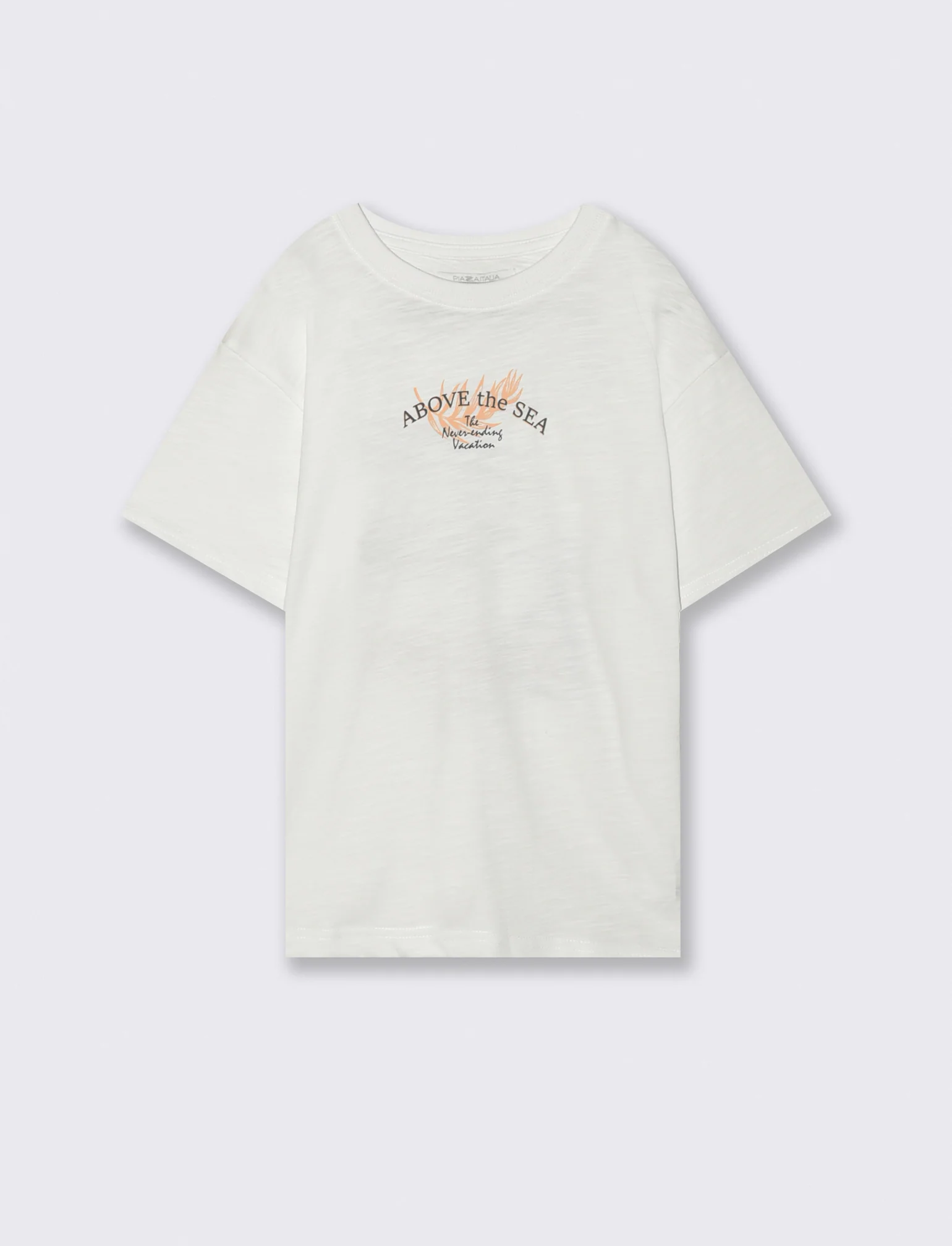 T-shirt estiva con stampa frontale e retro - Bianco - Image 2