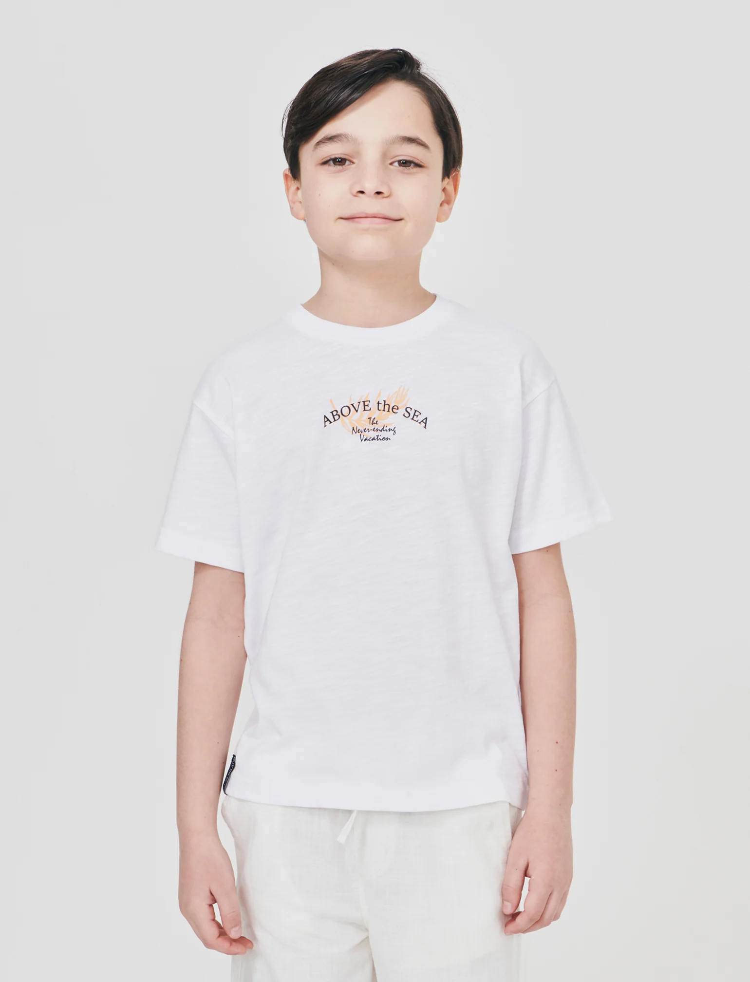T-shirt estiva con stampa frontale e retro - Bianco - Image 3