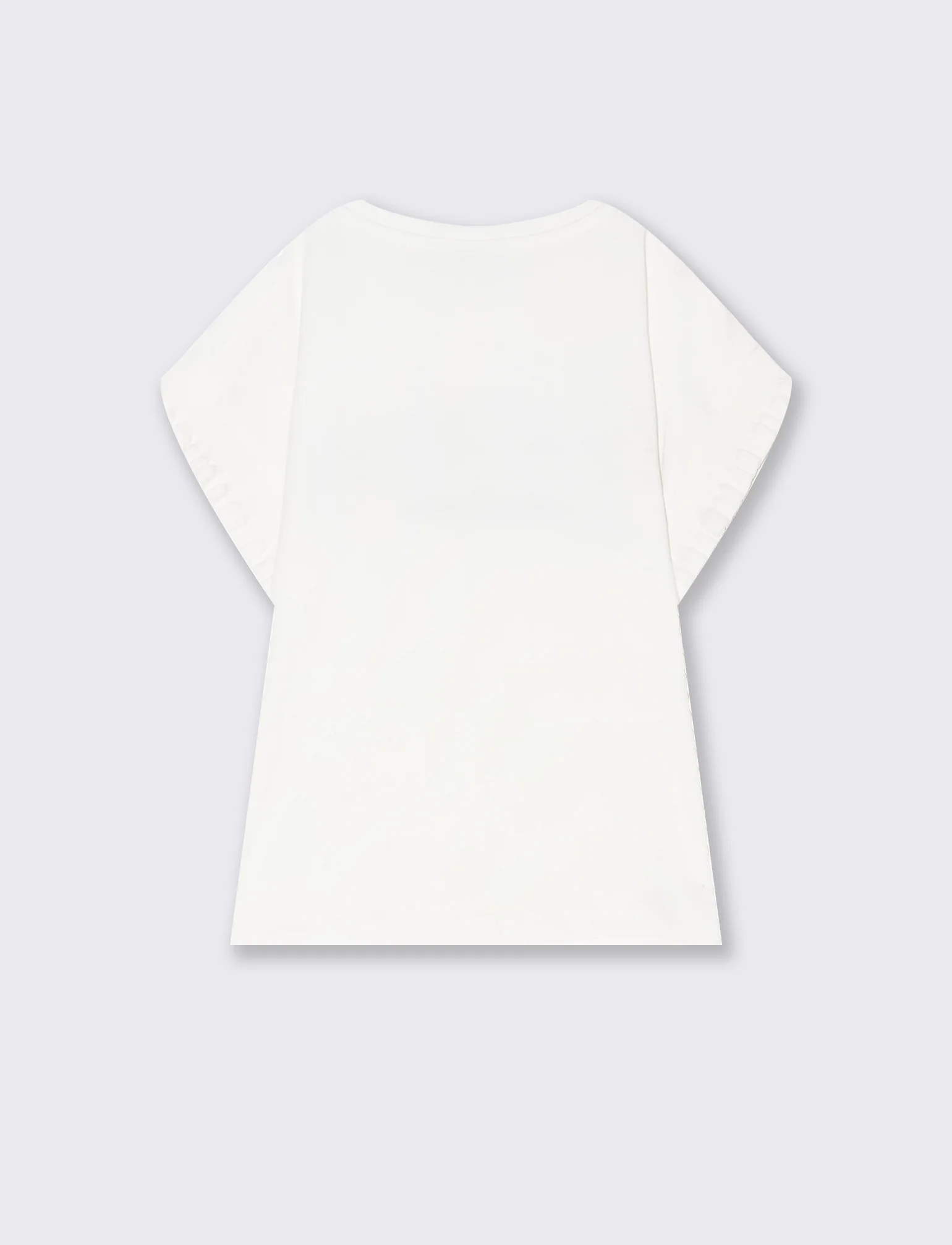 T-shirt estiva da bambina con stampa e applicazioni - Bianco latte - Image 3
