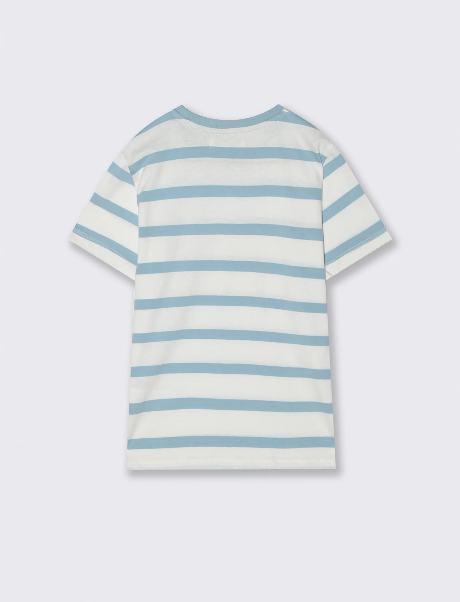 T-shirt estiva in cotone a righe - Azzurro - Image 2