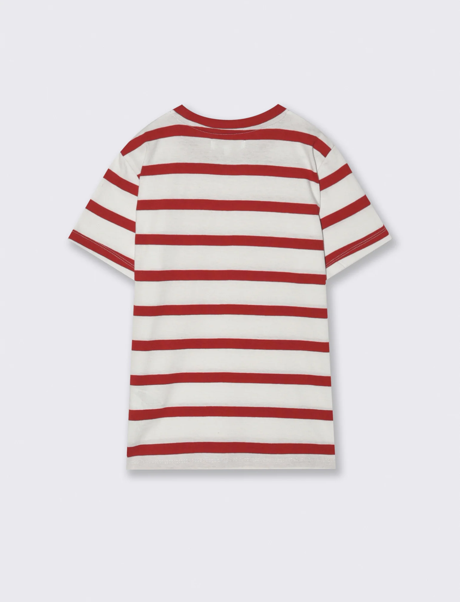 T-shirt estiva in cotone a righe - Rosso - Image 2