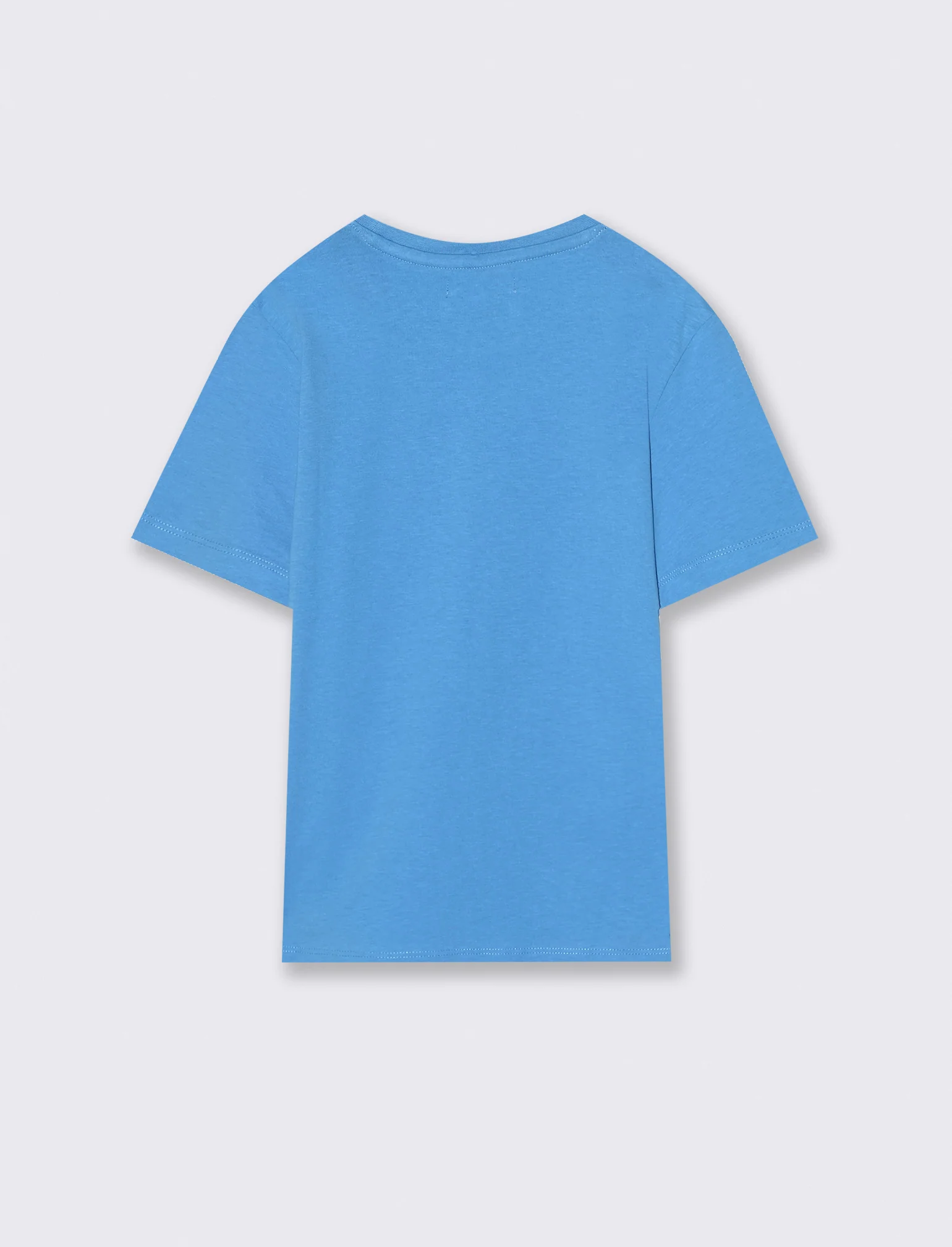 T-shirt estiva in jersey di cotone con stampa - Blu - Image 2