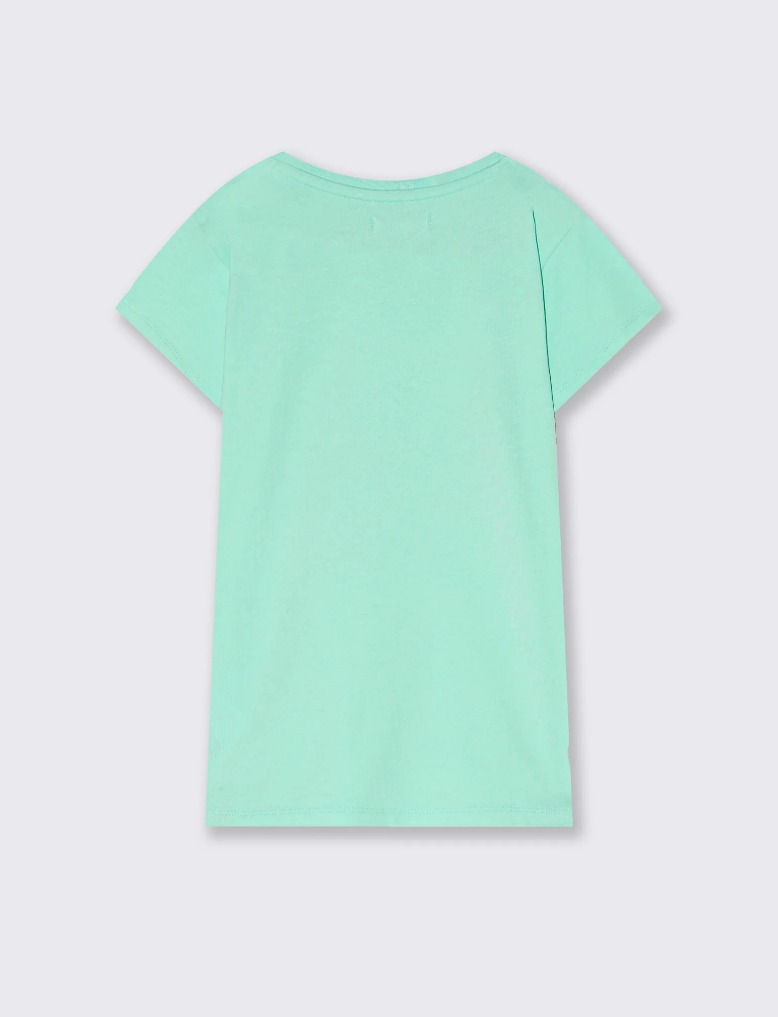 T-shirt estiva mezza manica con stampa colorata e lucida. - Verde acqua - Image 2