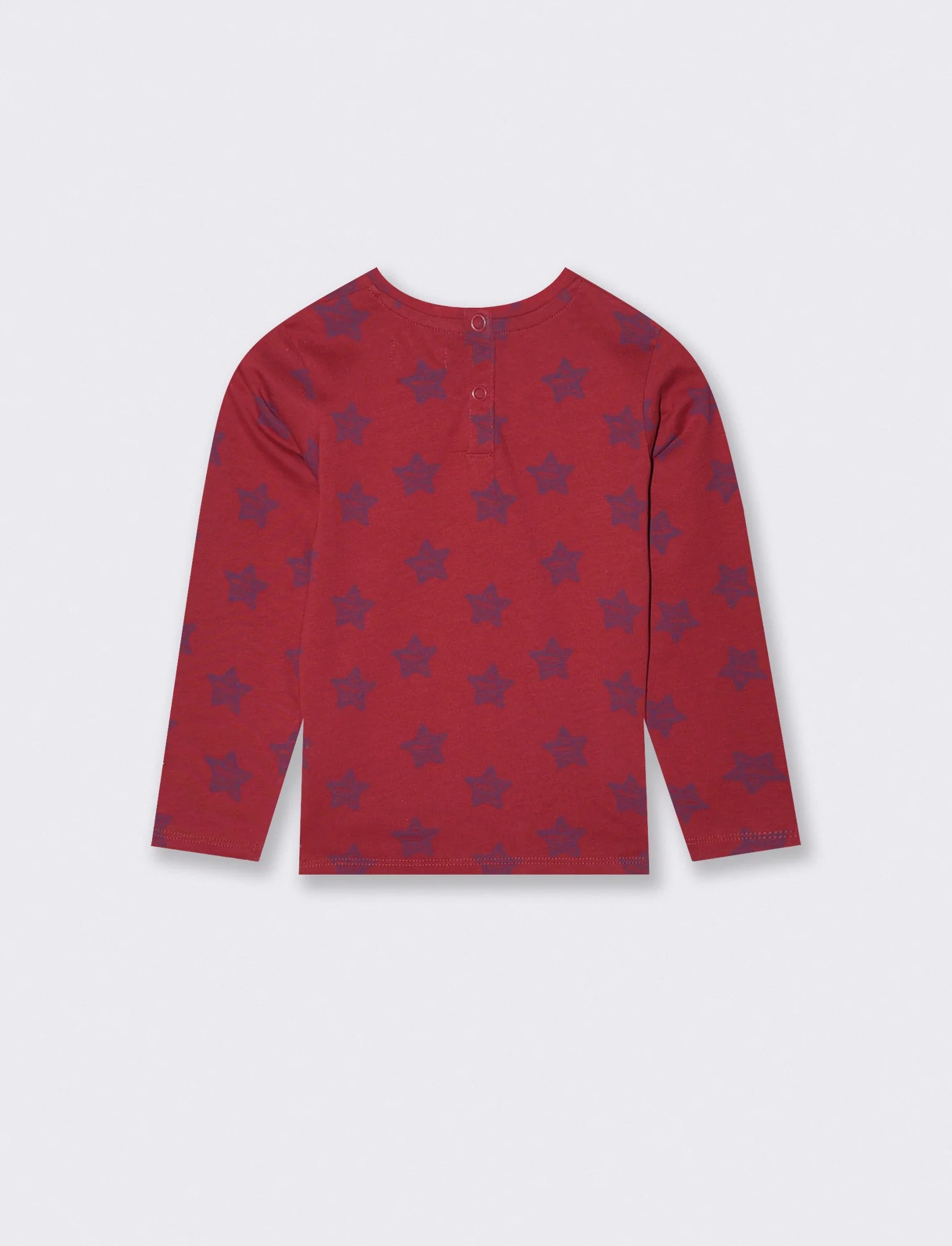 T-shirt fantasia girocollo manica lunga - Bordeaux - Image 2