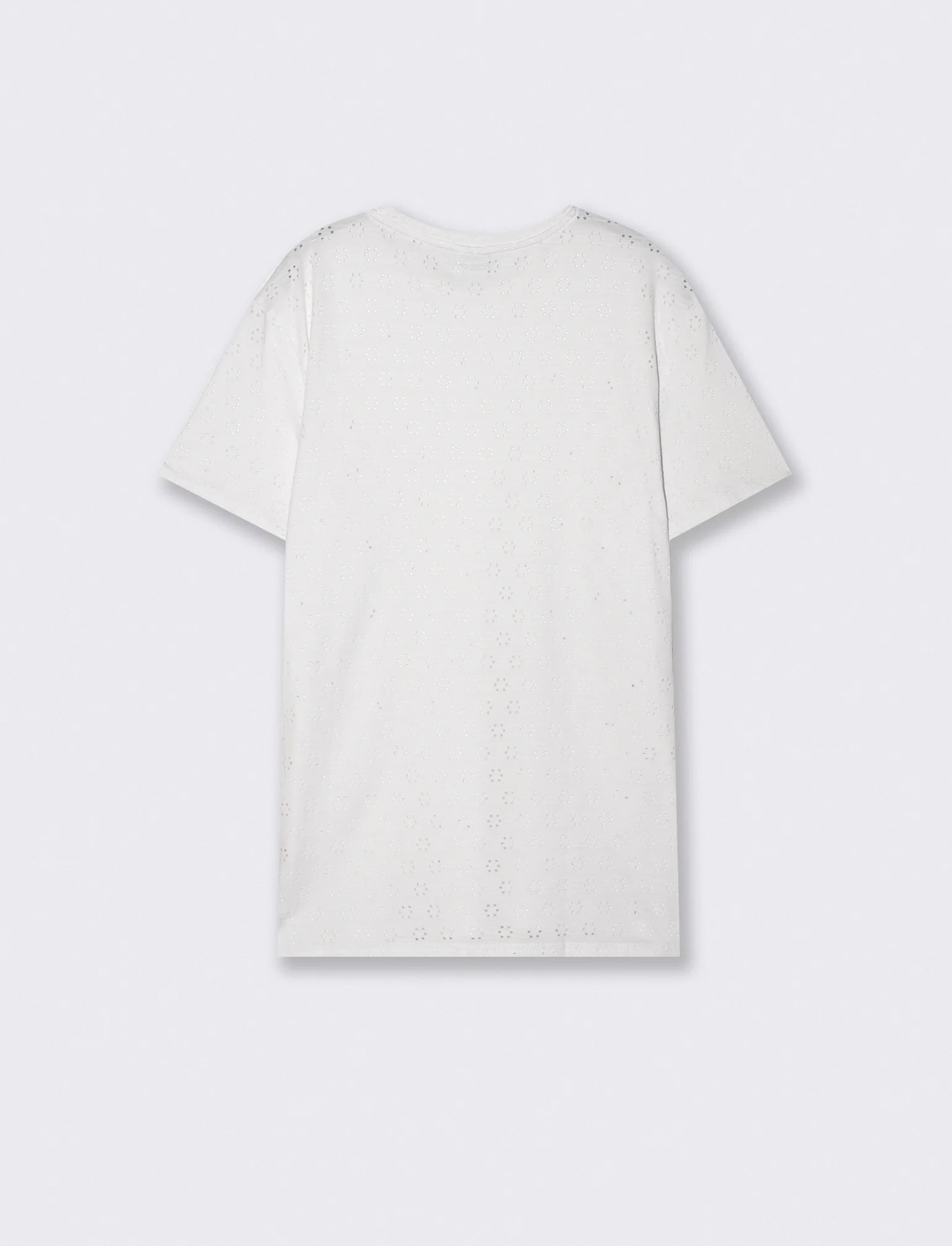 T-Shirt Fantasia Laserizzata Maniche Corte - Bianco - Image 2