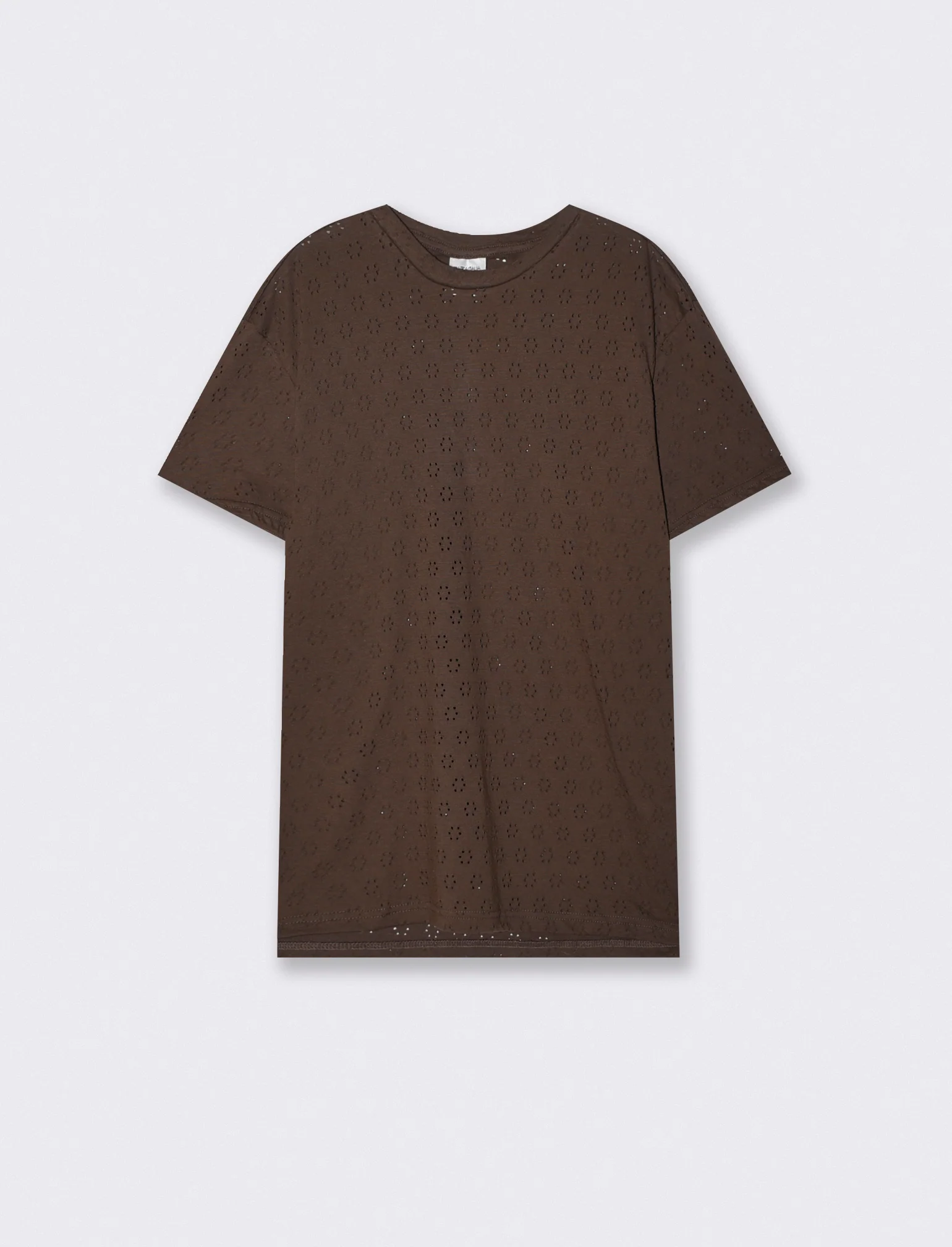 T-Shirt Fantasia Laserizzata Maniche Corte - Moro