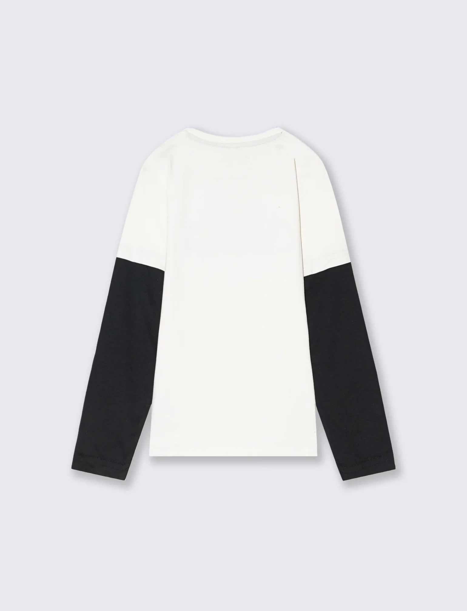 T-SHIRT FINTA MEZZA MANICA - Bianco latte - Image 3