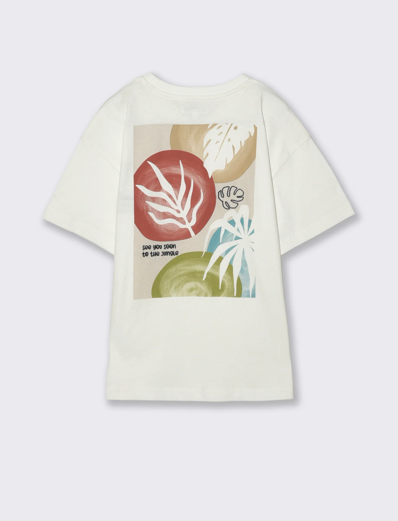 T-shirt foliage con ricamo e stampa - Bianco latte - Image 2