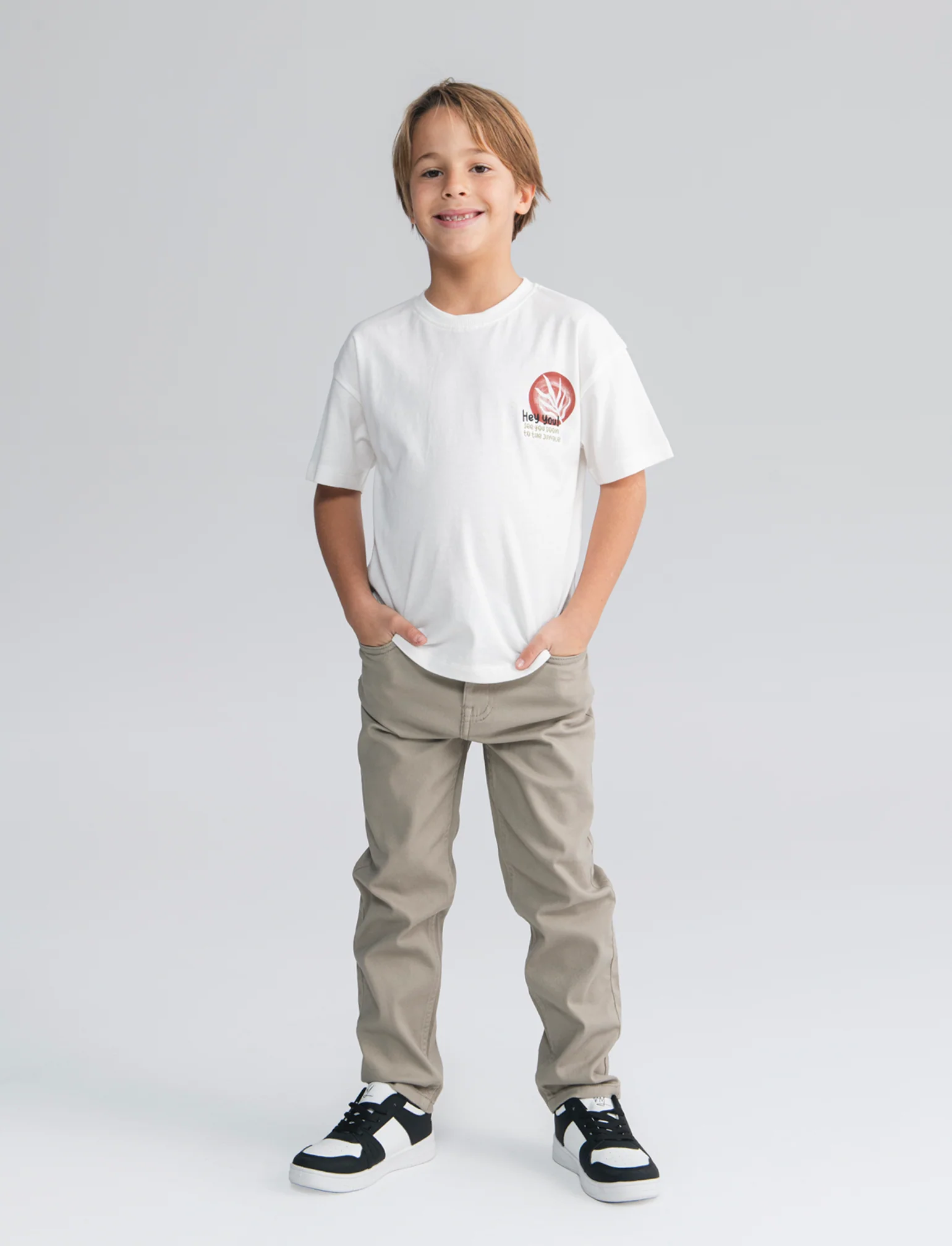 T-shirt foliage con ricamo e stampa - Bianco latte - Image 3