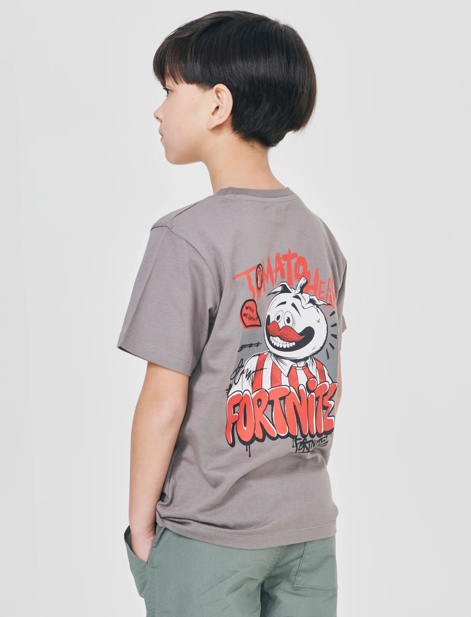 T-Shirt Fortnite in cotone con stampe - Grigio - Image 3