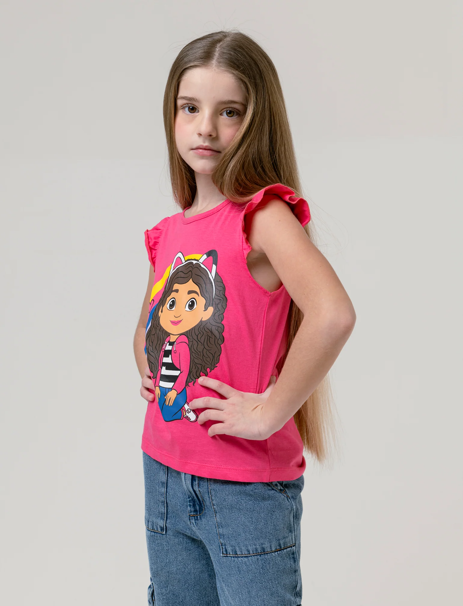 T-shirt Gabby's Dollhouse da bambina - Fuxia