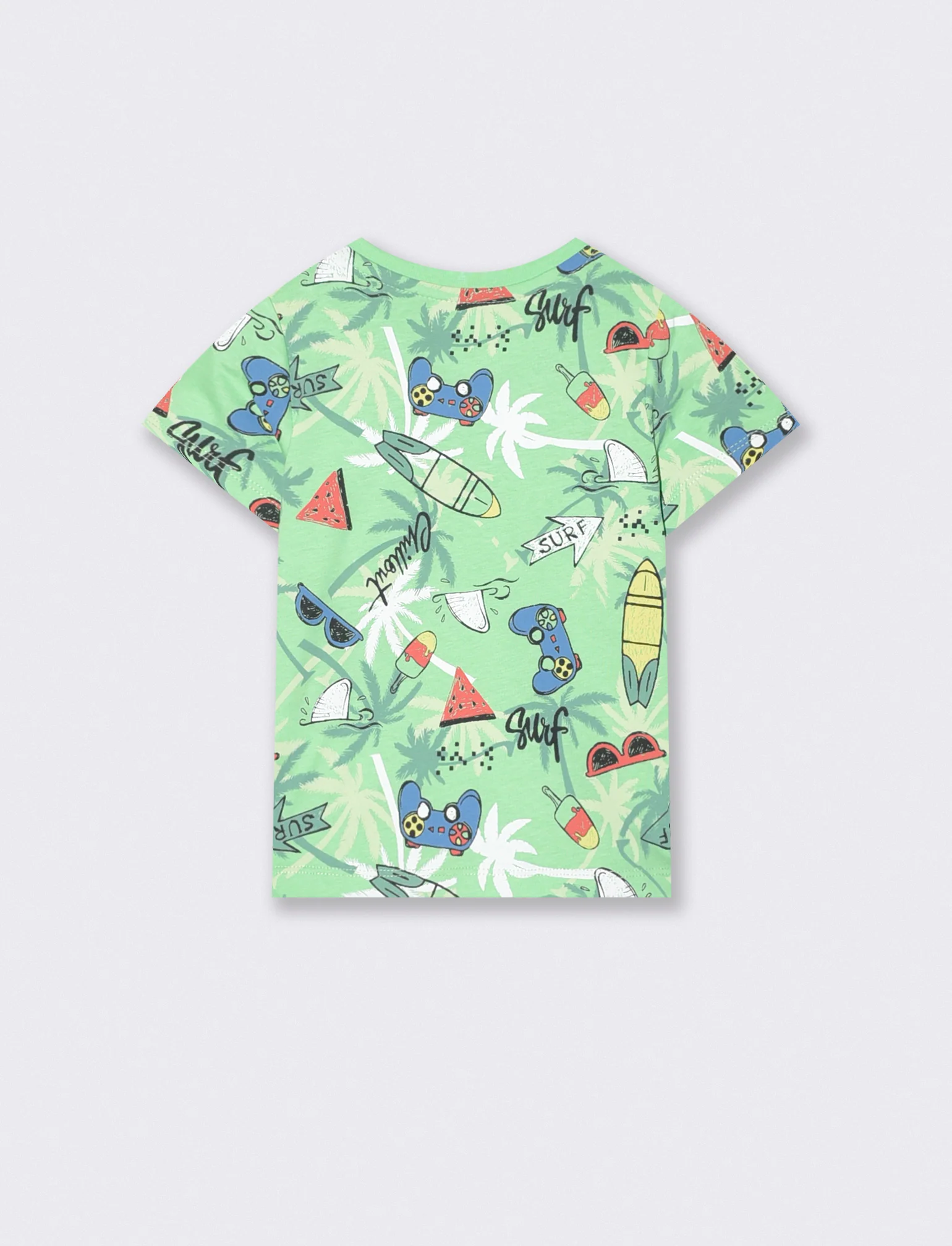 T shirt girocollo a fantasia casual - Verde prato - Image 2