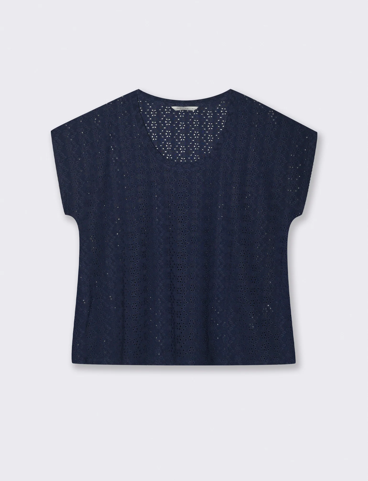 T-Shirt Girocollo a Maniche Corte Fit Morbido - Blu