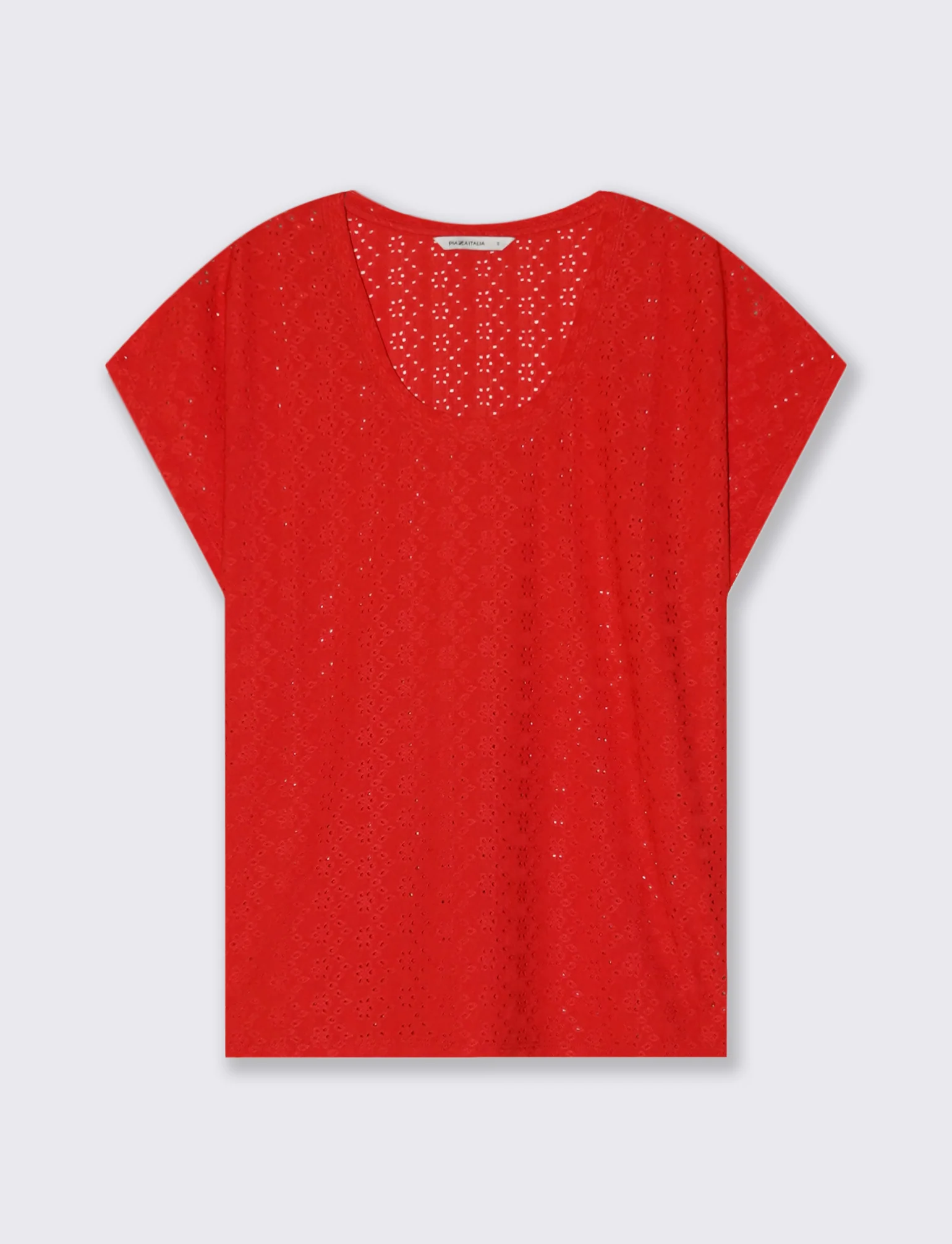 T-Shirt Girocollo a Maniche Corte Fit Morbido - Corallo