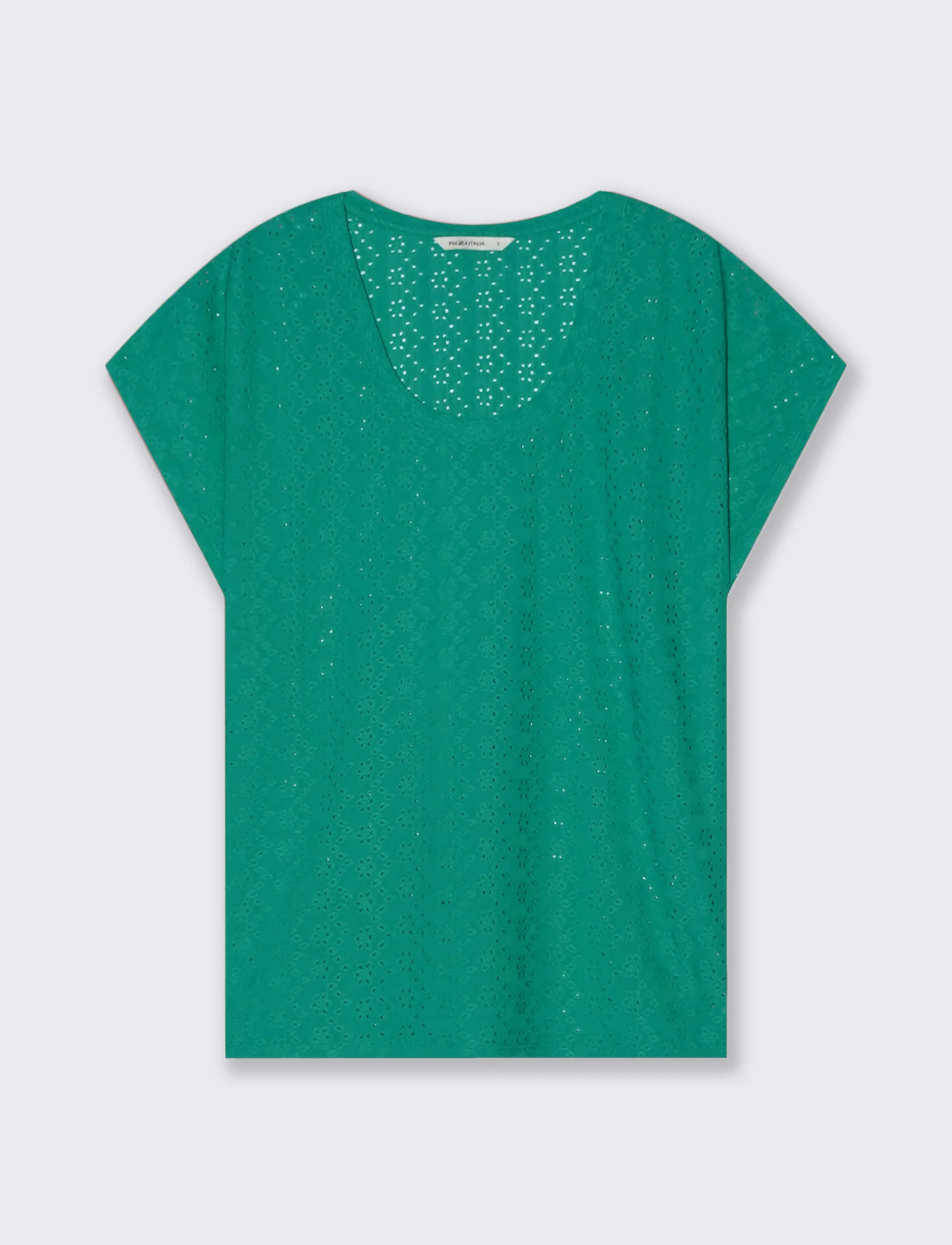 T-Shirt Girocollo a Maniche Corte Fit Morbido - Verde smeraldo