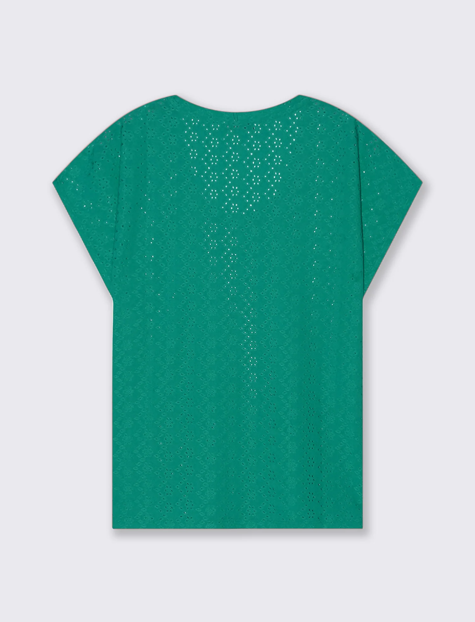 T-Shirt Girocollo a Maniche Corte Fit Morbido - Verde smeraldo - Image 2