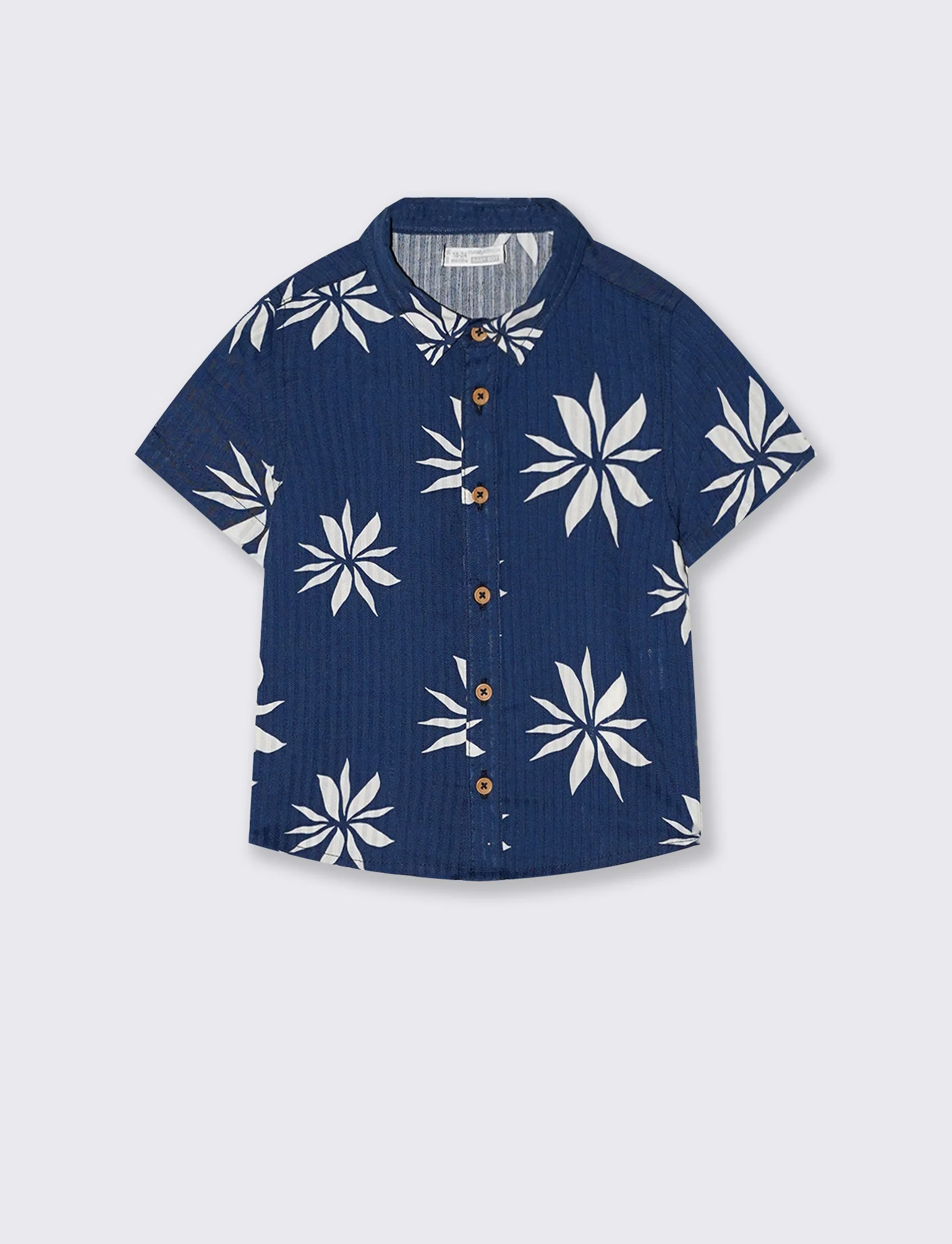T-shirt girocollo a righe con taschino - Blu - Image 2
