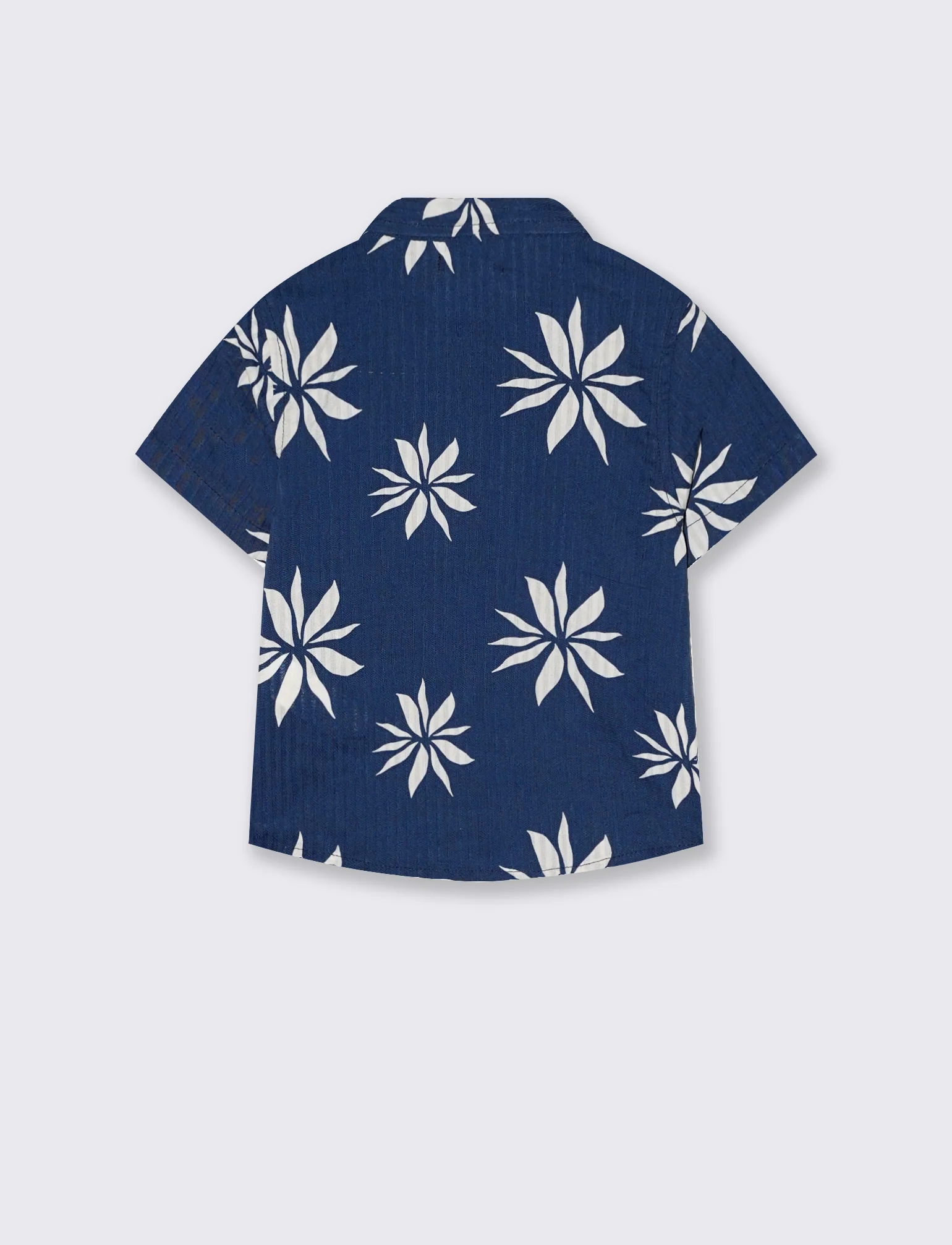 T-shirt girocollo a righe con taschino - Blu - Image 3