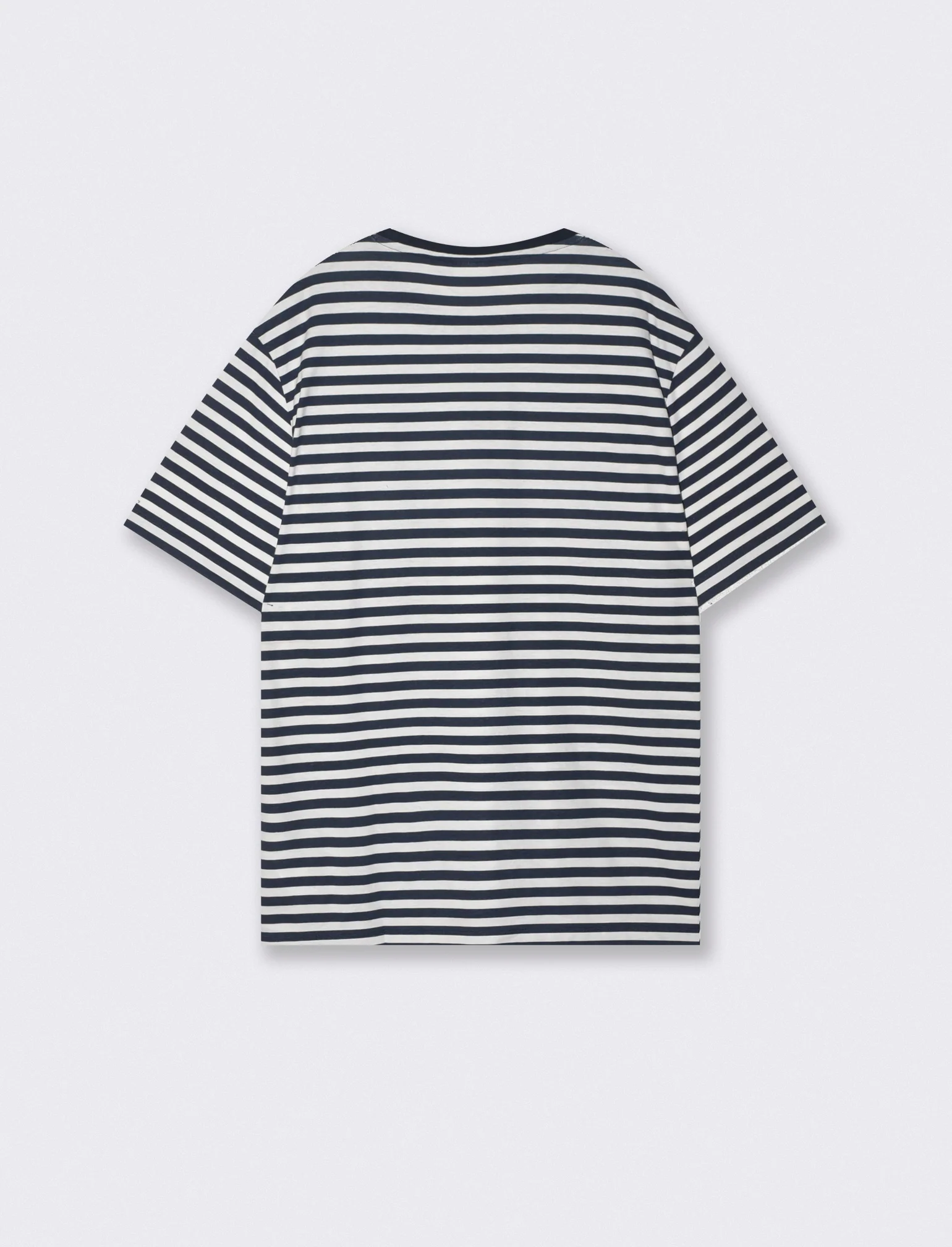 T-shirt girocollo a righe in jersey - Blu - Image 2