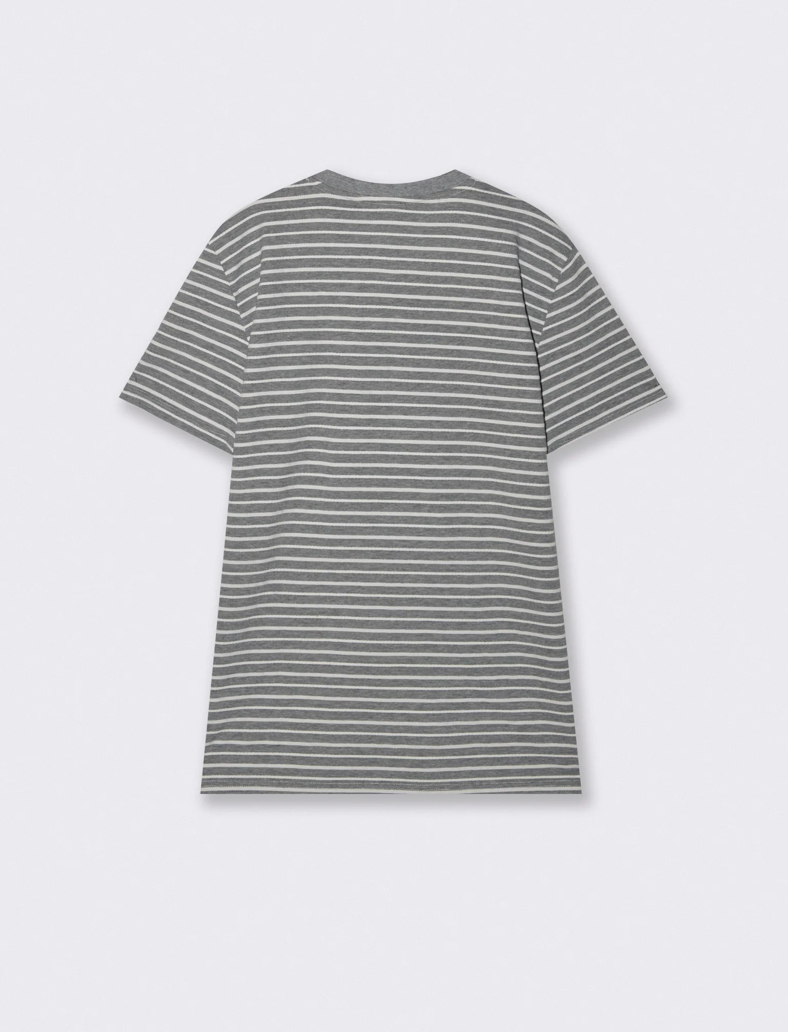 T-shirt girocollo a righe jacquard - Blu - Image 2