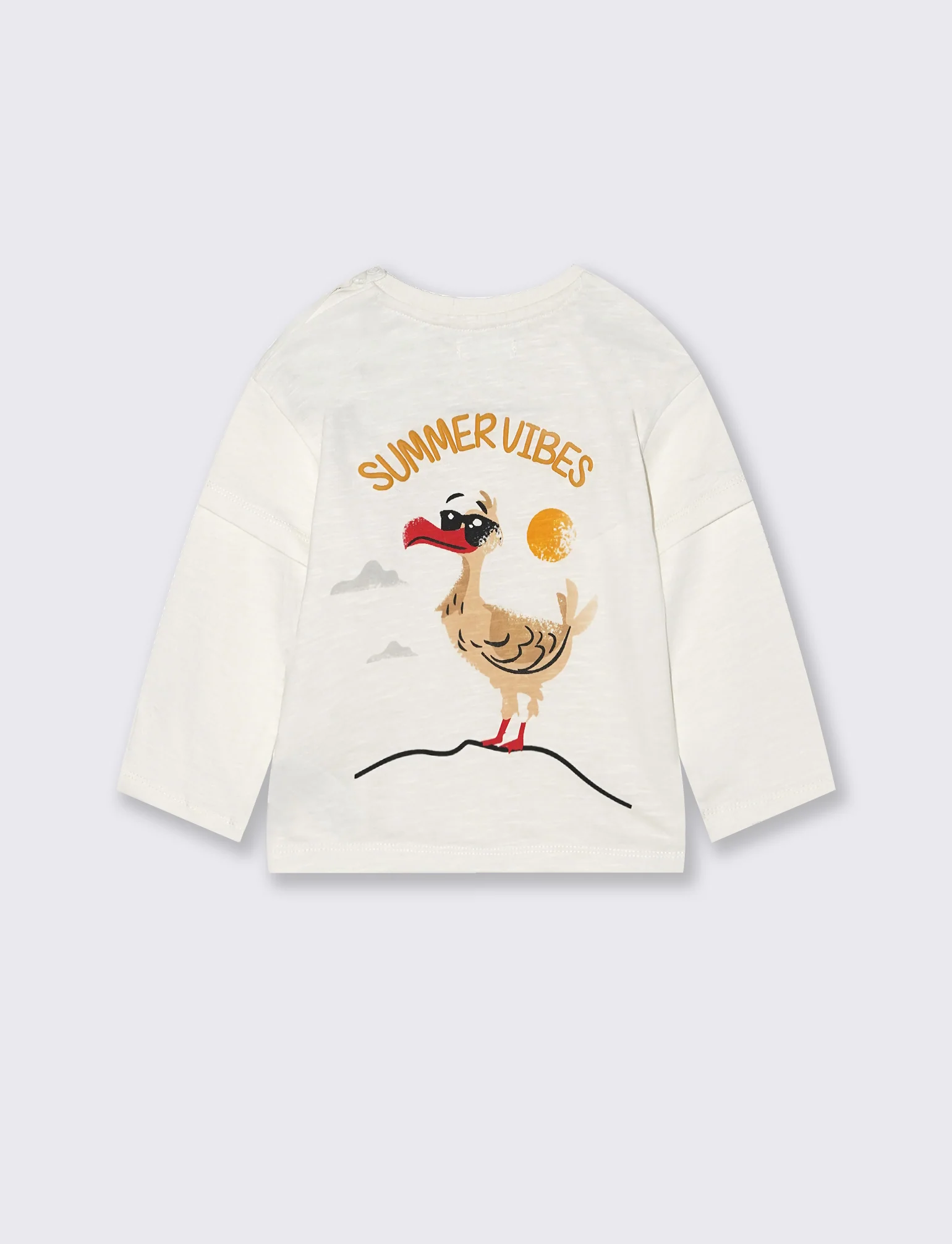T-shirt girocollo con doppia manica - Bianco - Image 2