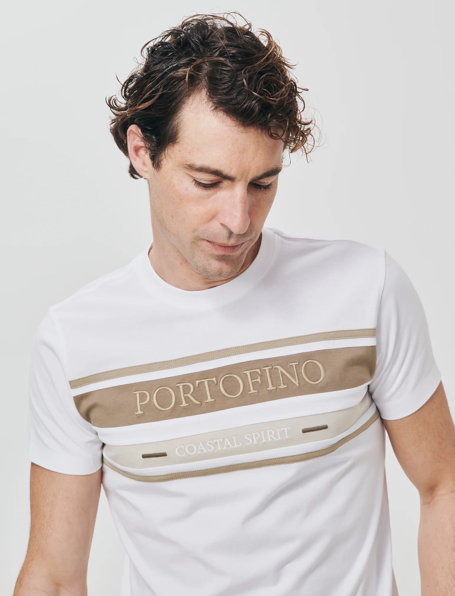 T-shirt girocollo con fascia e ricamo - Bianco - Image 2