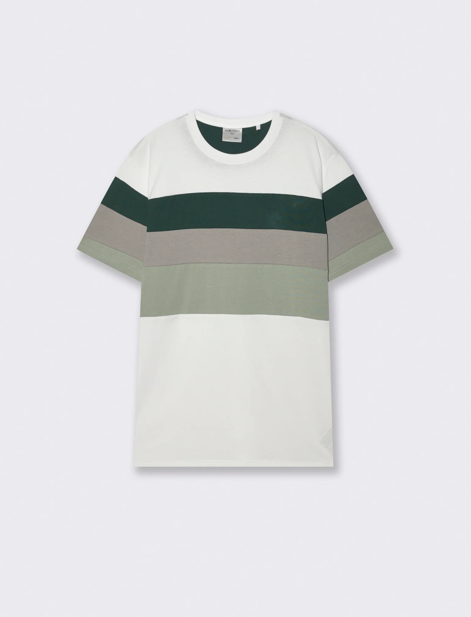 T-shirt girocollo con fascia multipla - Bianco