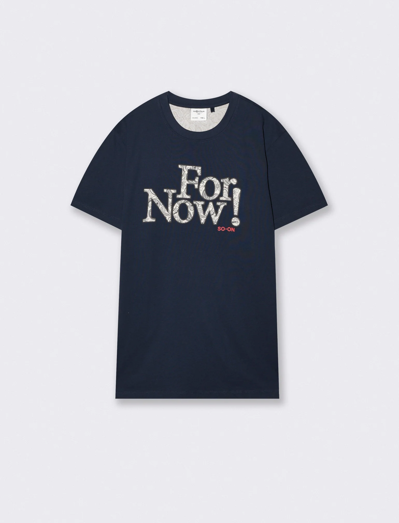 T-shirt girocollo con patch ricamato - Blu
