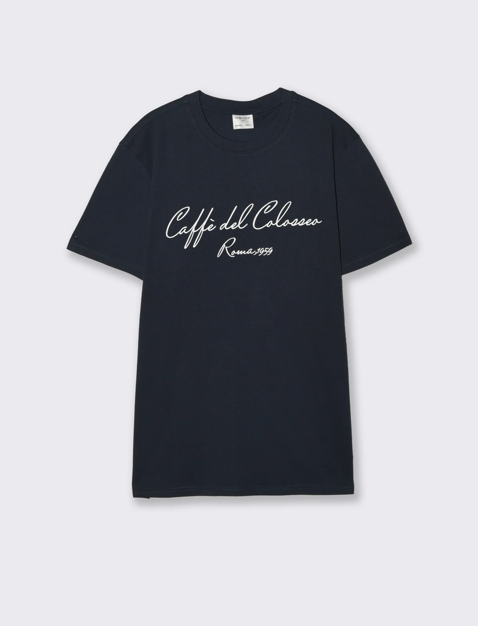 T-shirt girocollo con stampa 3D effetto - Blu - Image 4