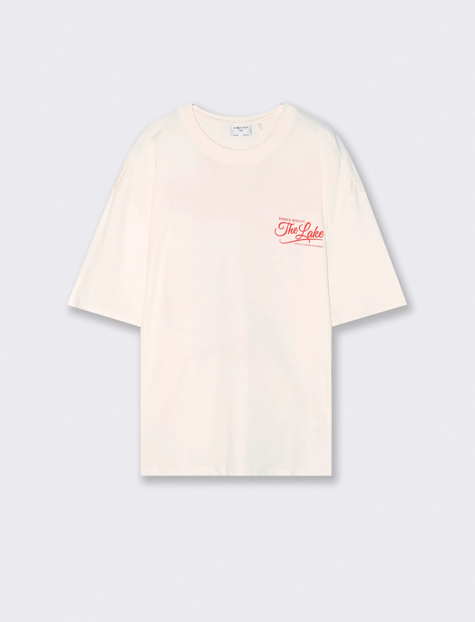T-shirt girocollo con stampa boxy fit - Bianco