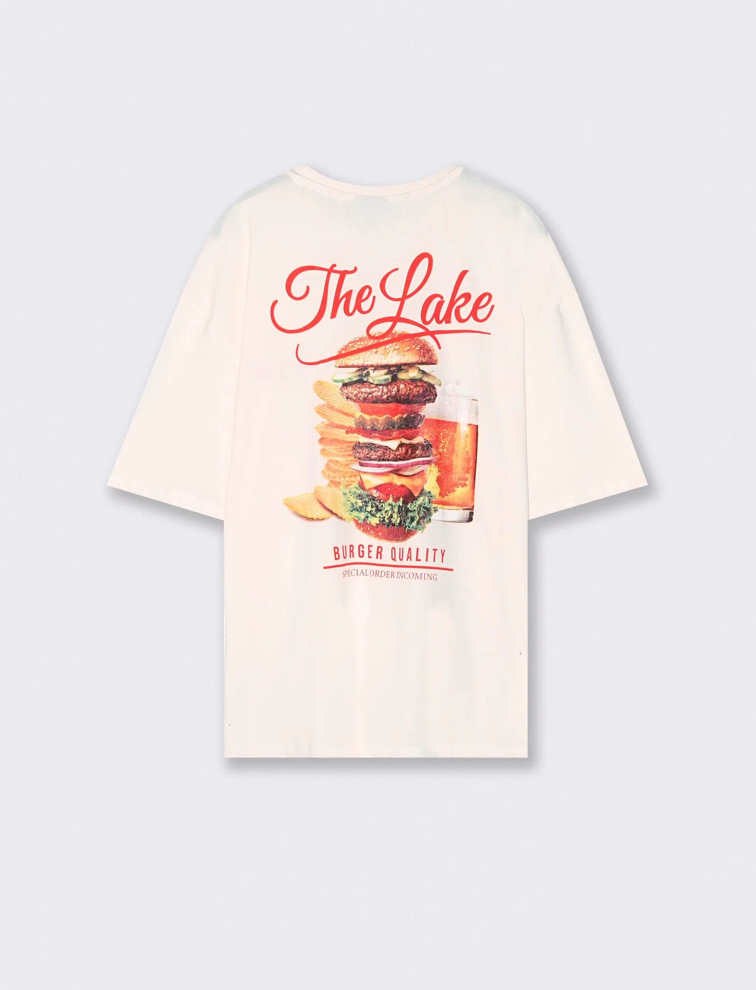 T-shirt girocollo con stampa boxy fit - Bianco - Image 2