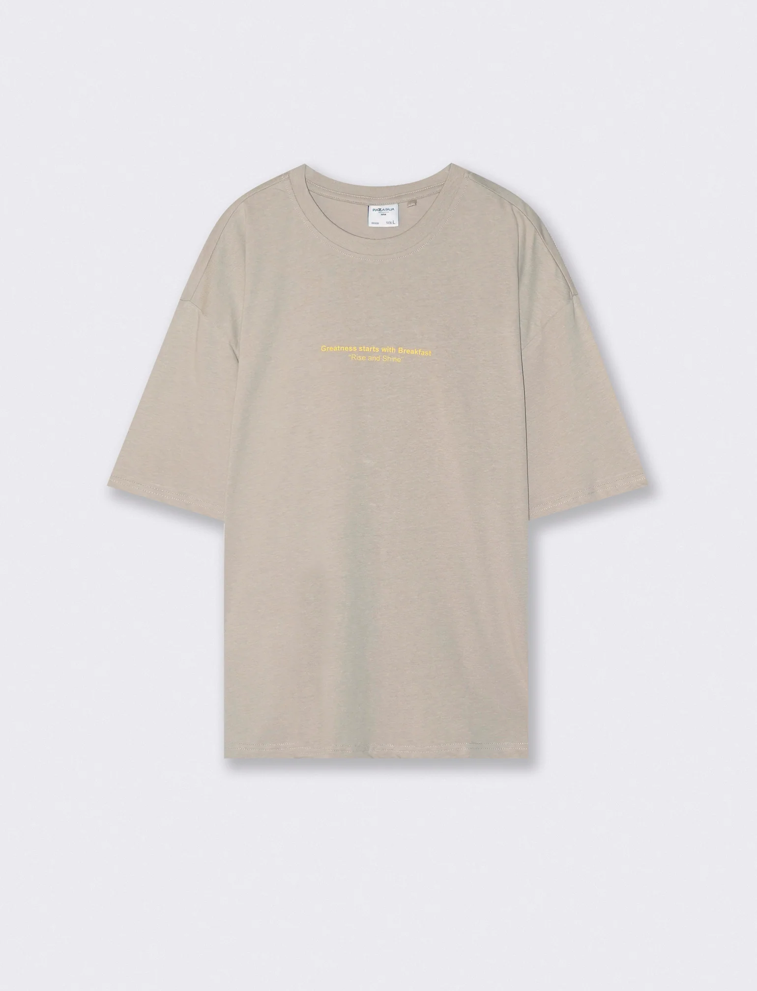 T-shirt girocollo con stampa boxy fit - Grigio stone