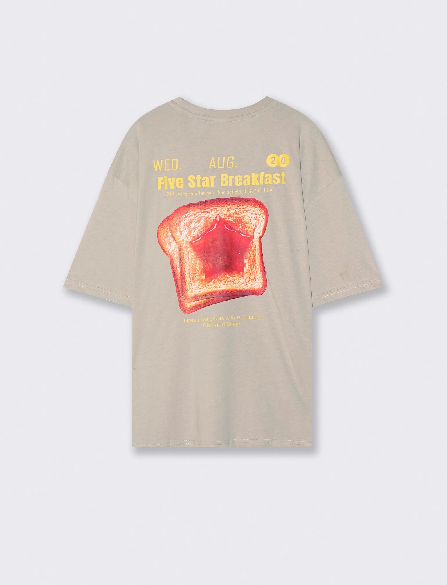 T-shirt girocollo con stampa boxy fit - Grigio stone - Image 2