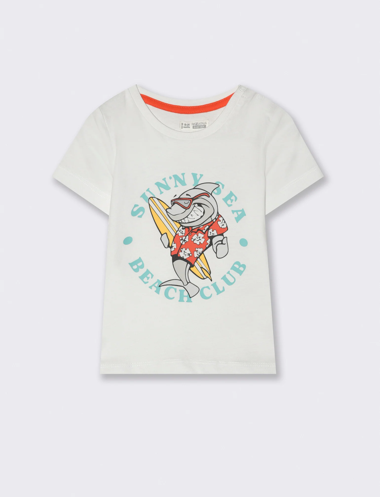 T shirt girocollo con stampa da neonato - Bianco