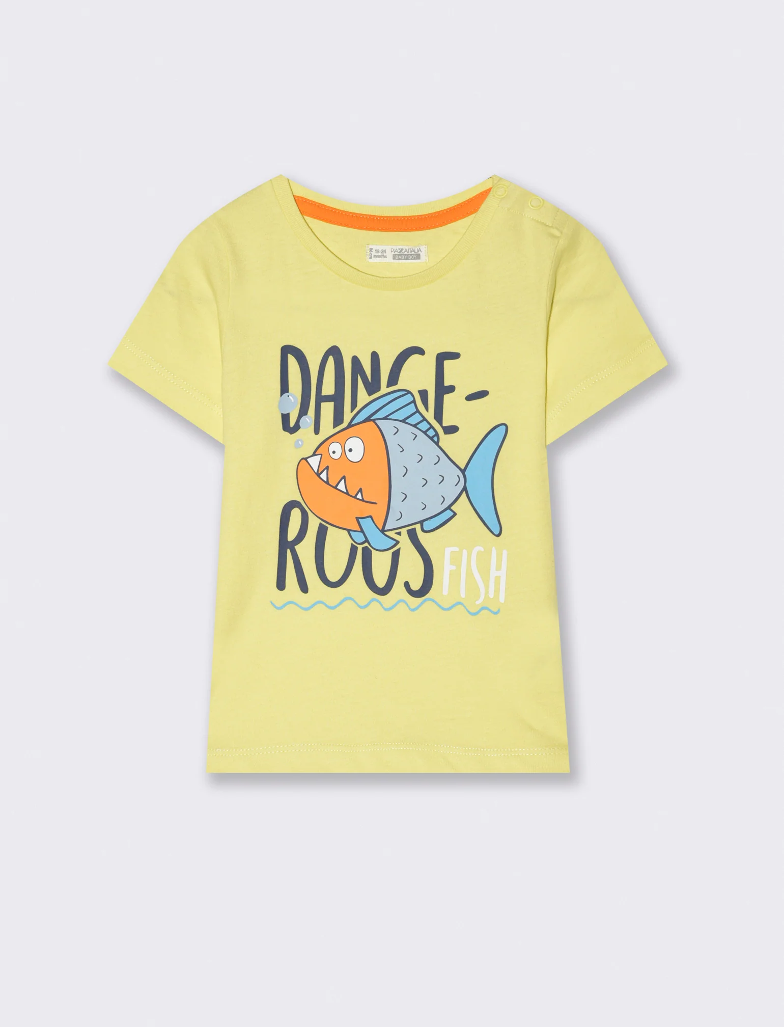 T shirt girocollo con stampa da neonato - Giallo limone