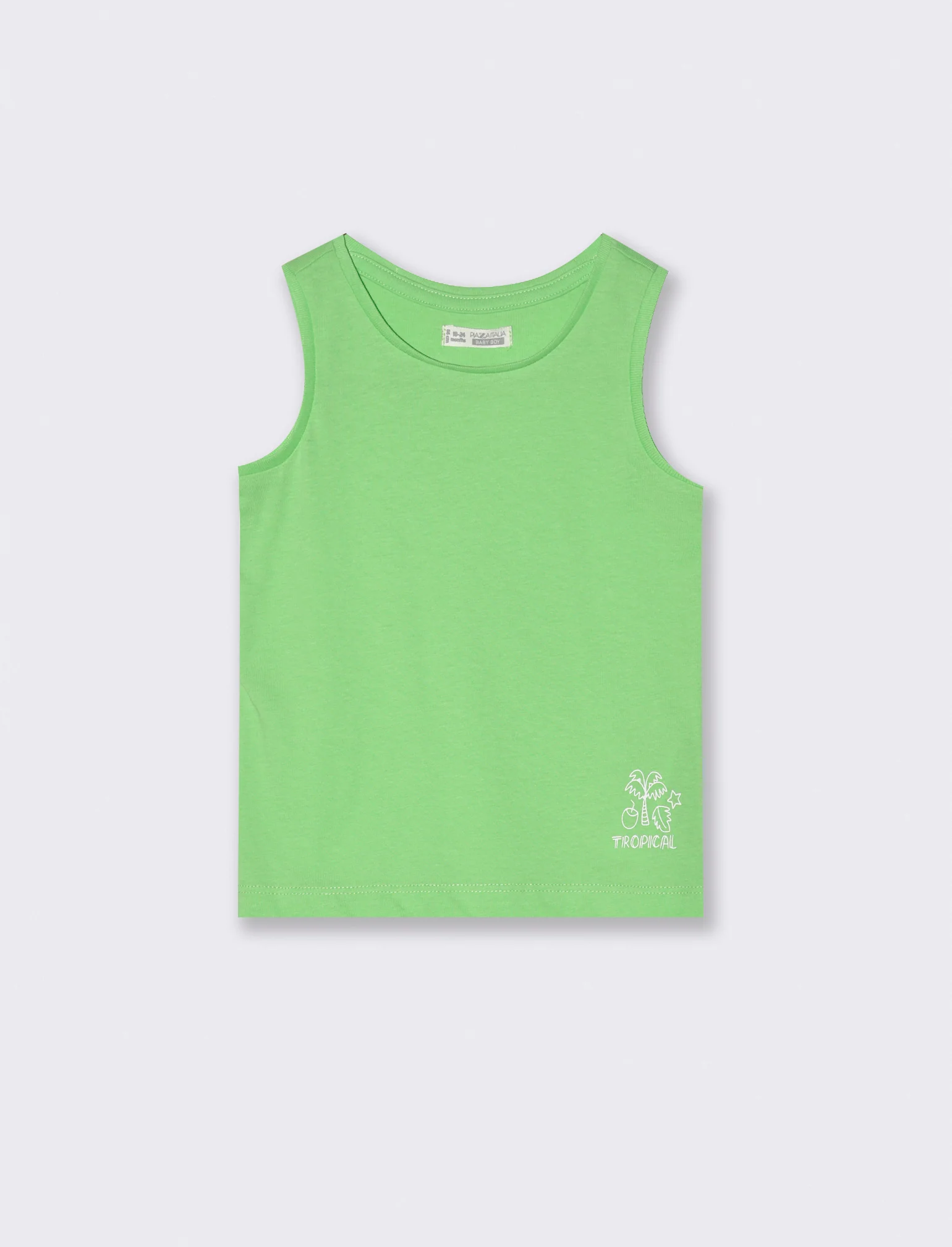 T-shirt girocollo con stampa da neonato - Verde mela