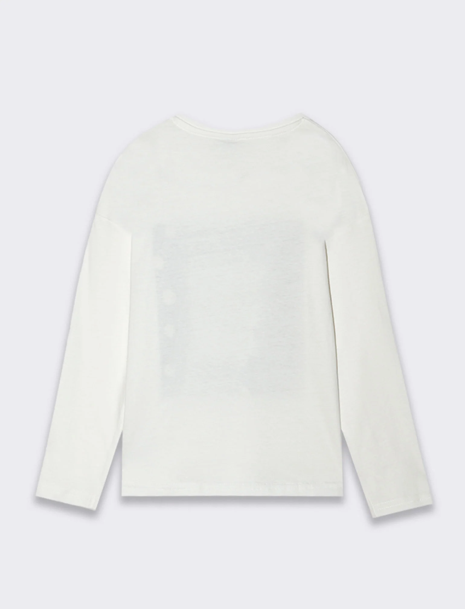 T-shirt girocollo con stampa lucida da bambina - Bianco latte - Image 2