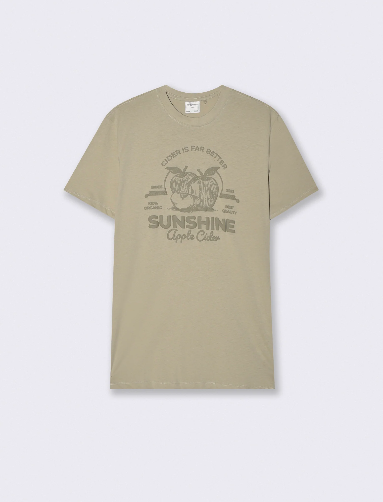 T-shirt girocollo con stampa PUF - Grigio stone