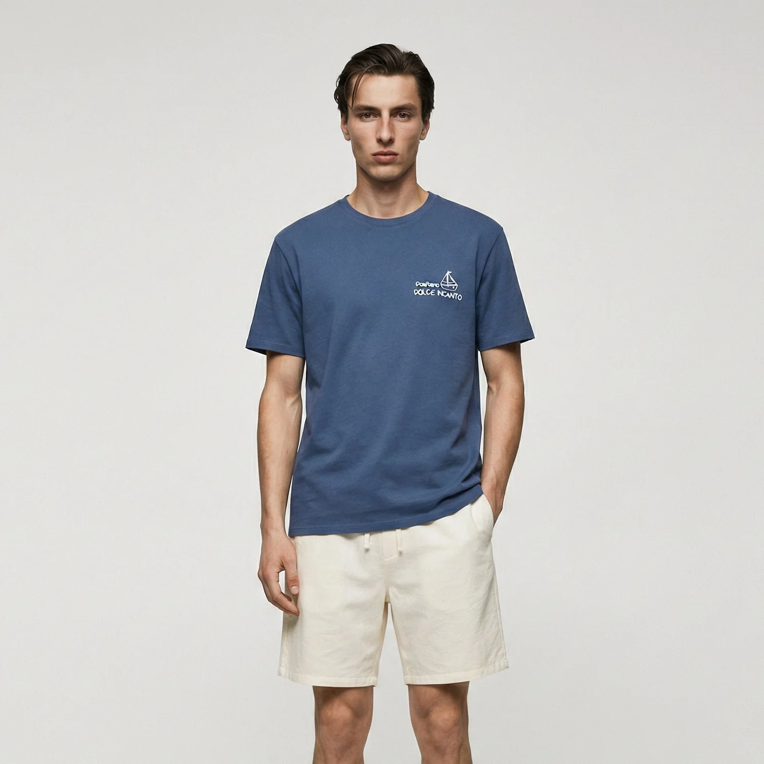 T-shirt girocollo con stampa spray effetto - Avion - Image 3