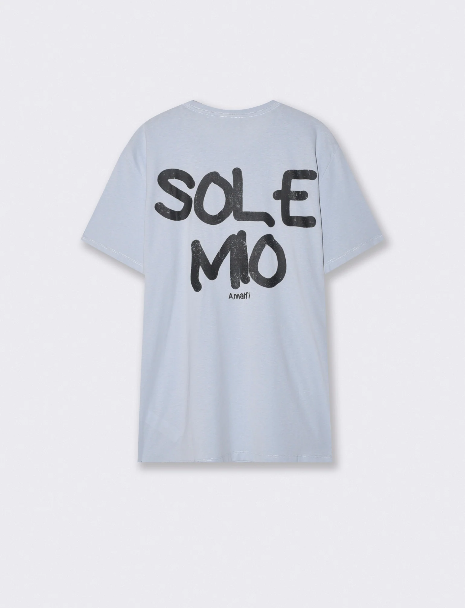 T-shirt girocollo con stampa spray effetto - Celeste polvere - Image 2