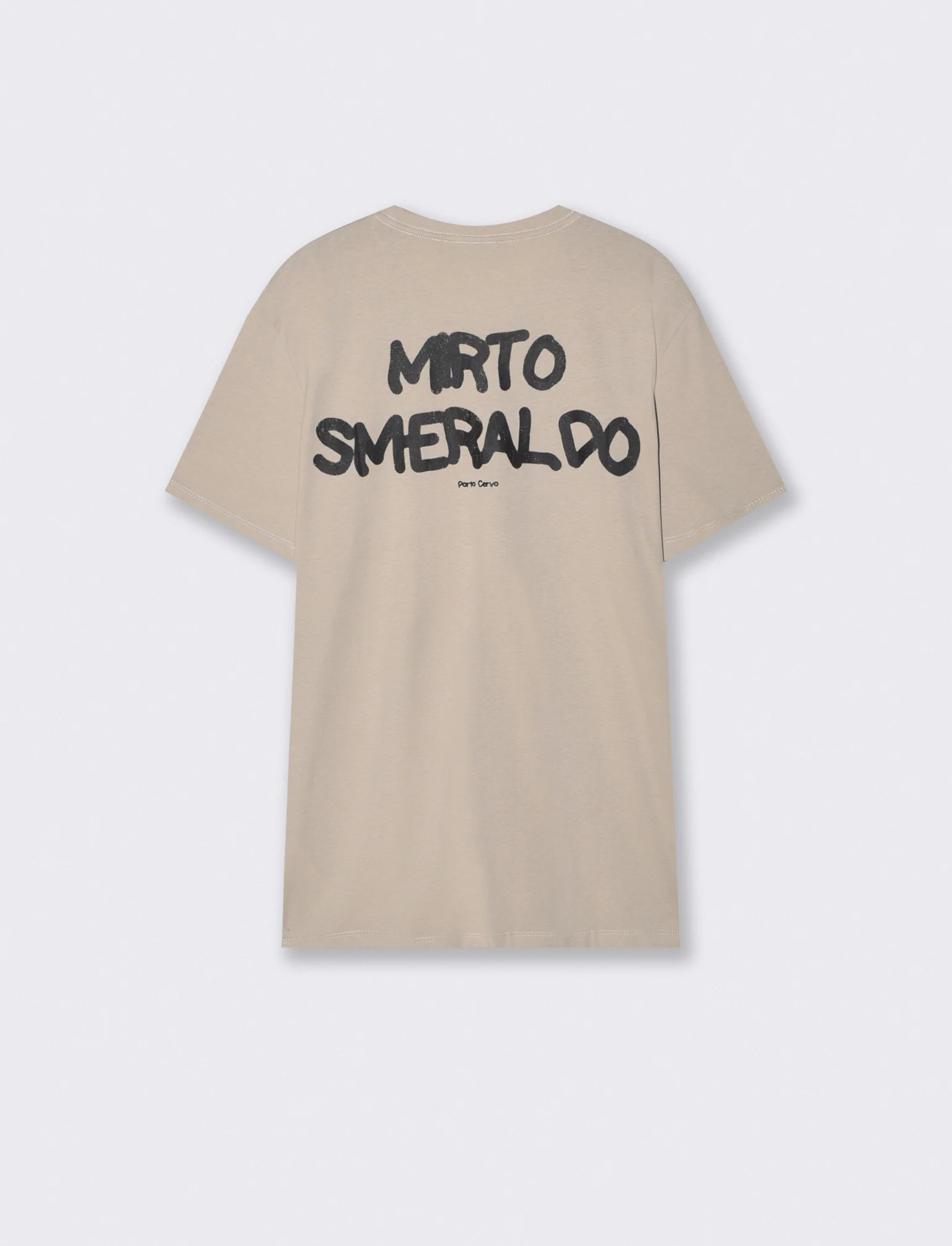 T-shirt girocollo con stampa spray effetto - Sabbia - Image 2