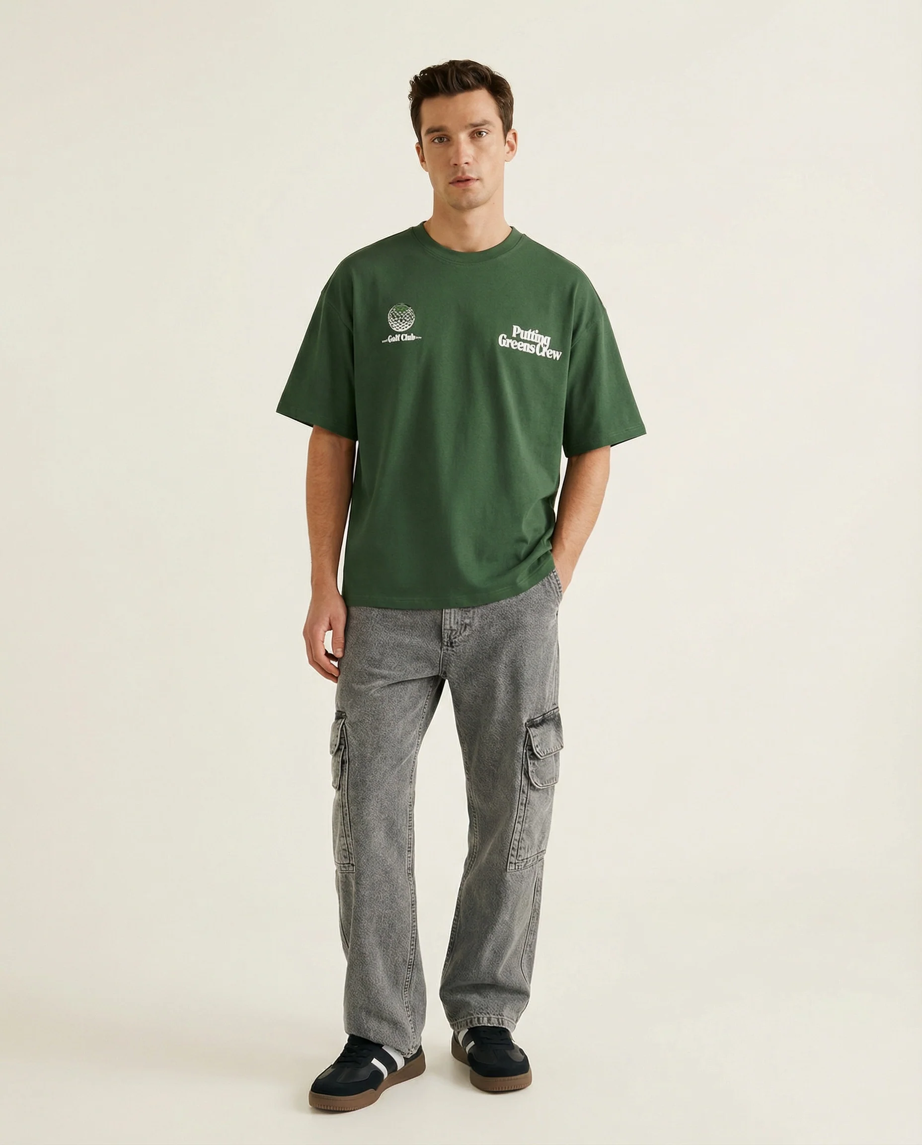 T-shirt girocollo con stampe e ricami - Verde - Image 4