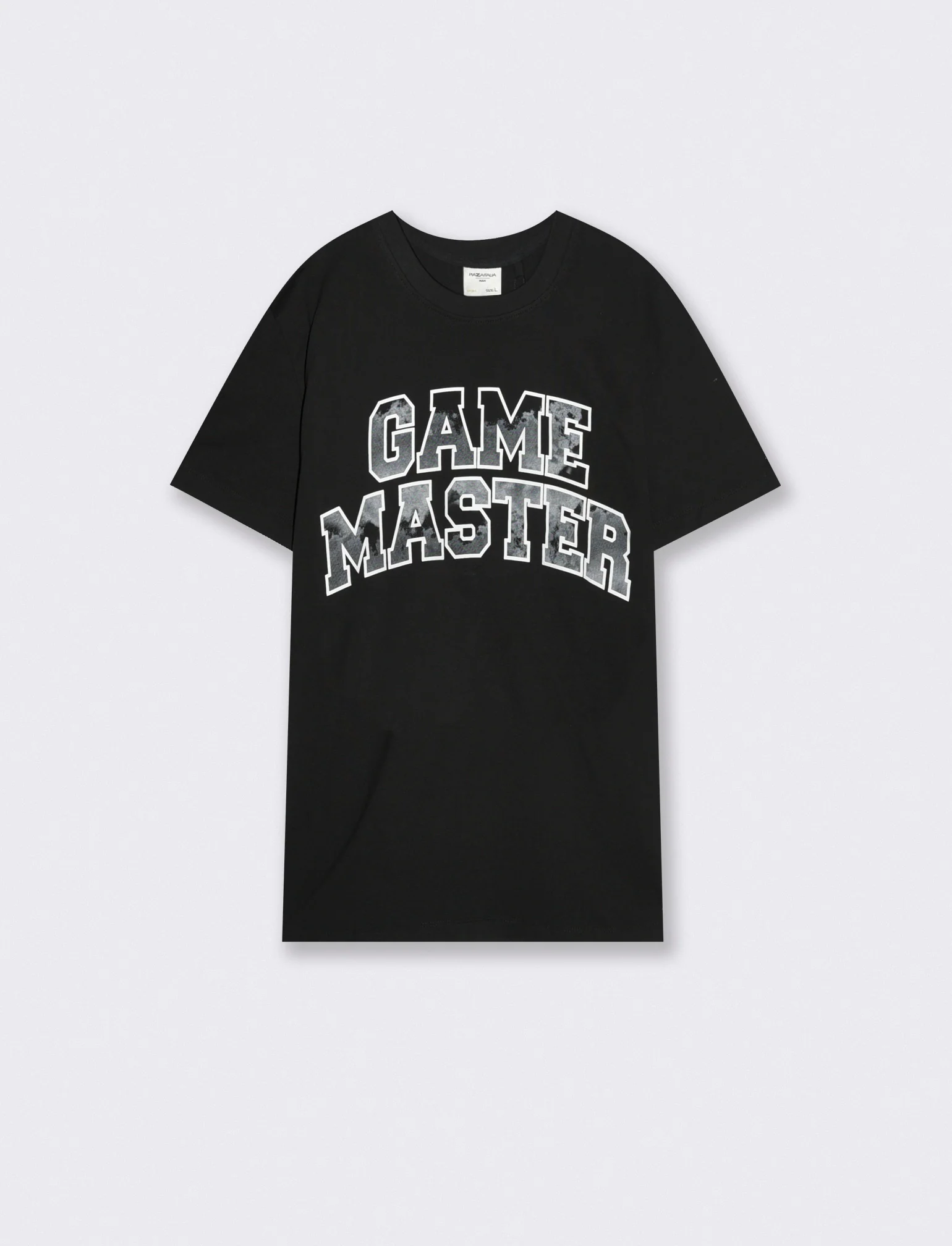 T-shirt girocollo con stampe mimetiche - Nero - Image 4