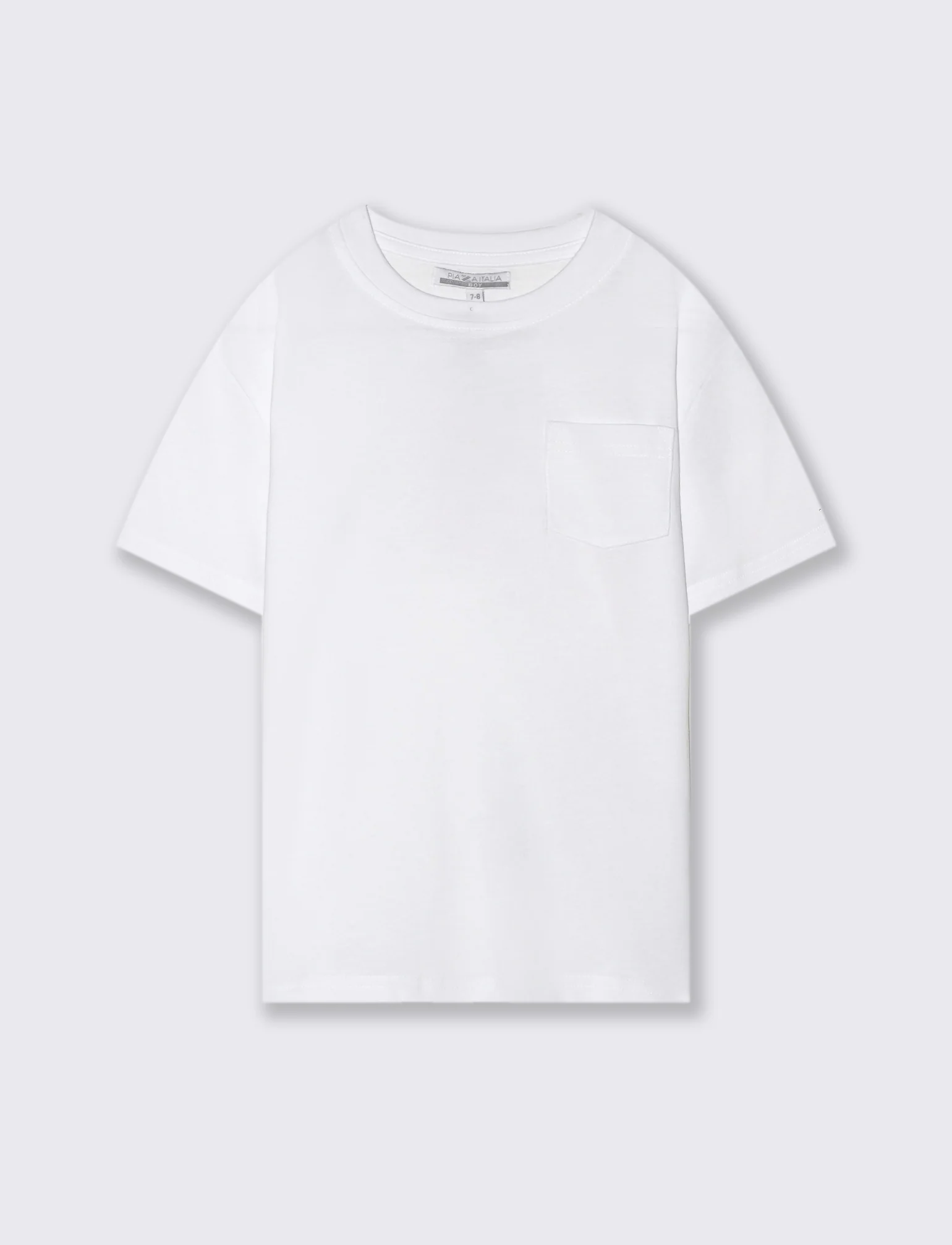 T-SHIRT GIROCOLLO CON TASCHINO - Bianco - Image 2