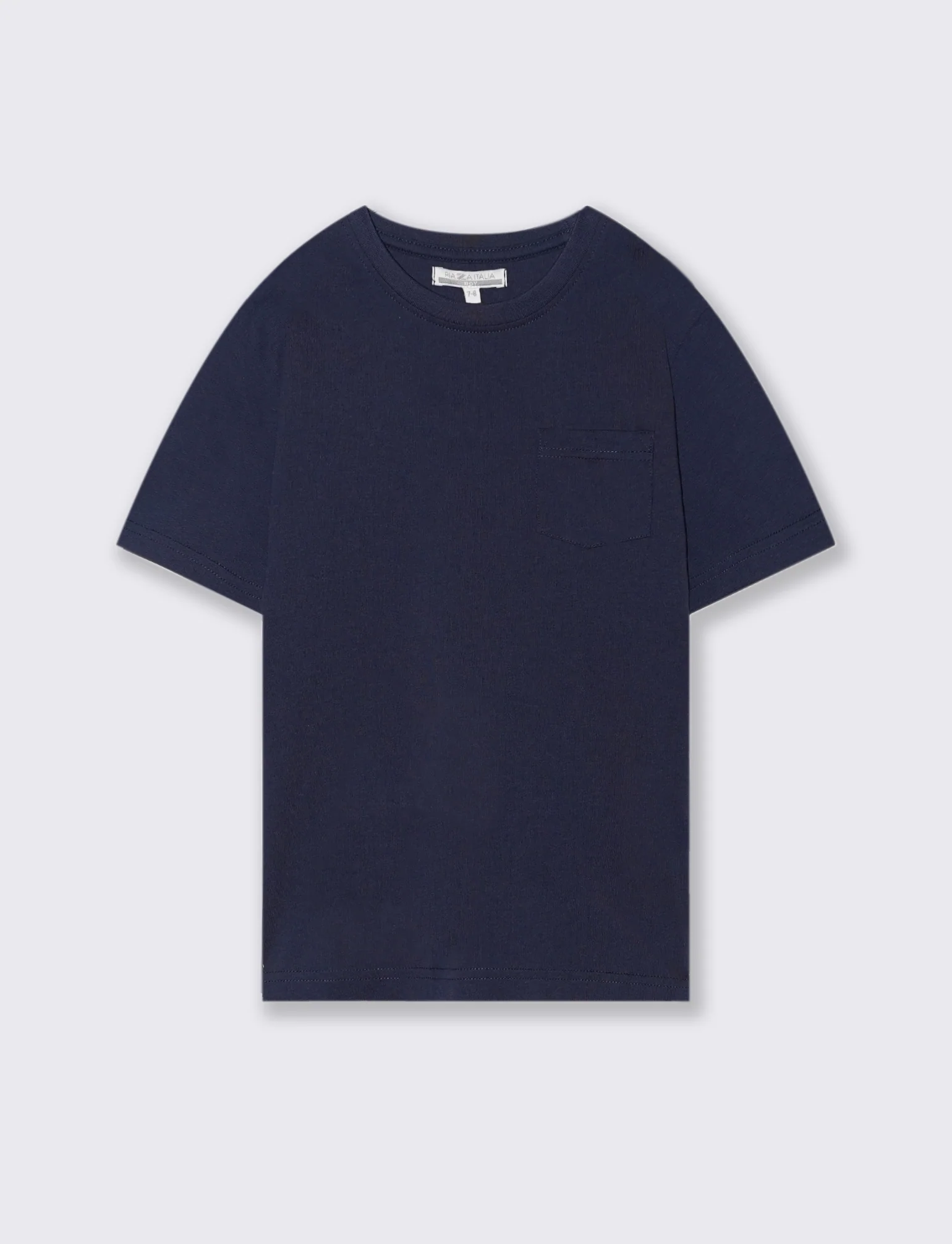 T-SHIRT GIROCOLLO CON TASCHINO - Blu - Image 2
